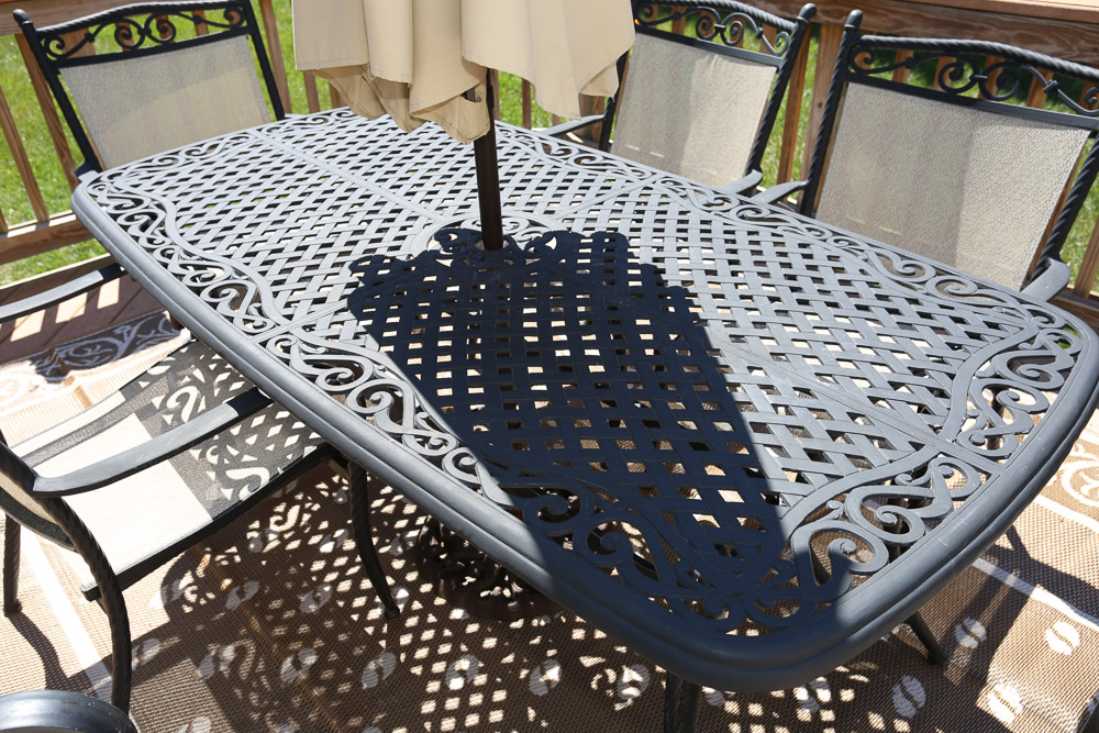 Metal Patio Dining Set with Umbrella