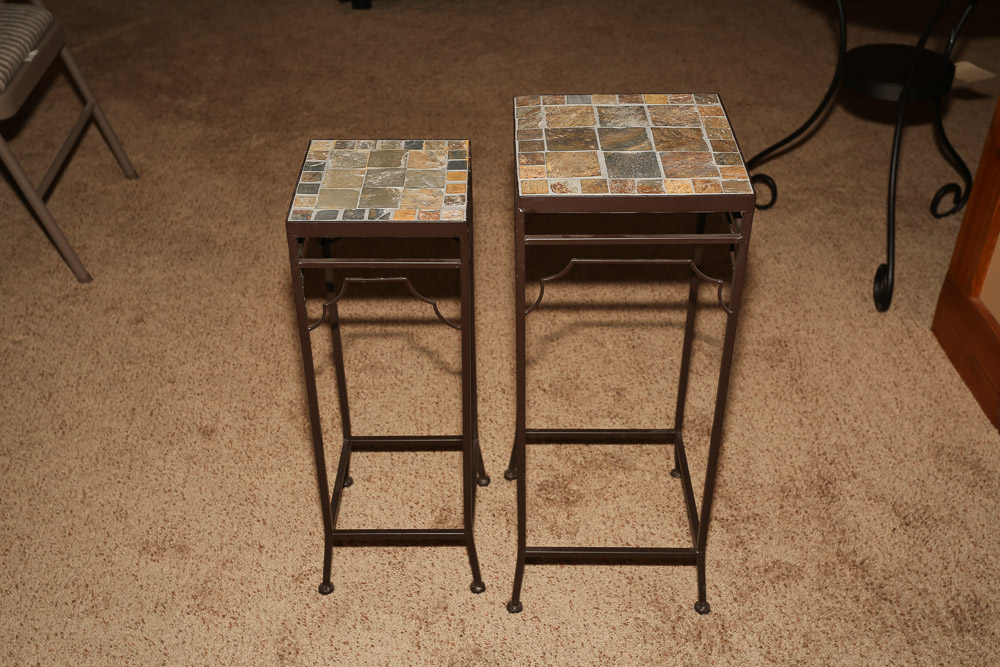Tile Top Nesting Table Pair