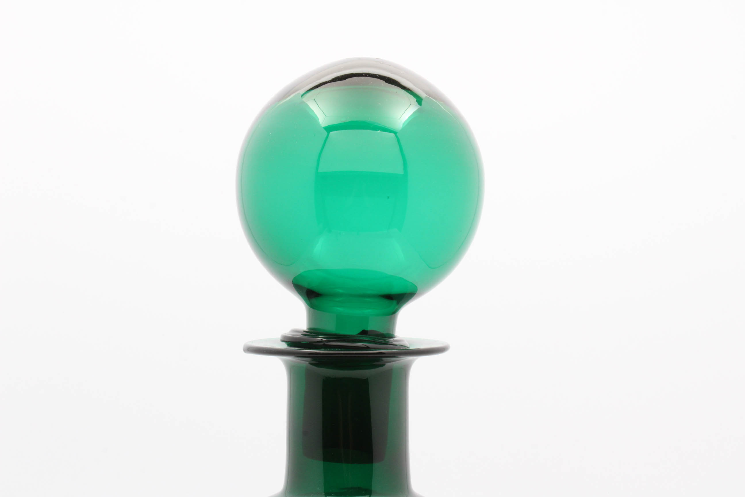 Blenko Handblown Emerald Glass Floor Vase with Stopper