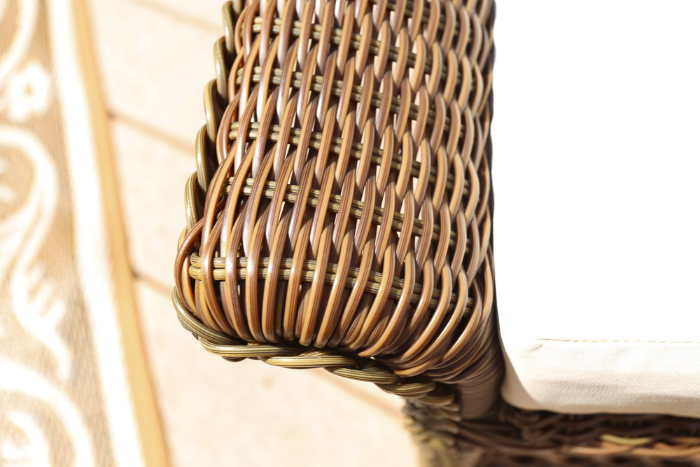 Resin Wicker Loveseat with Ottoman and Accent Table