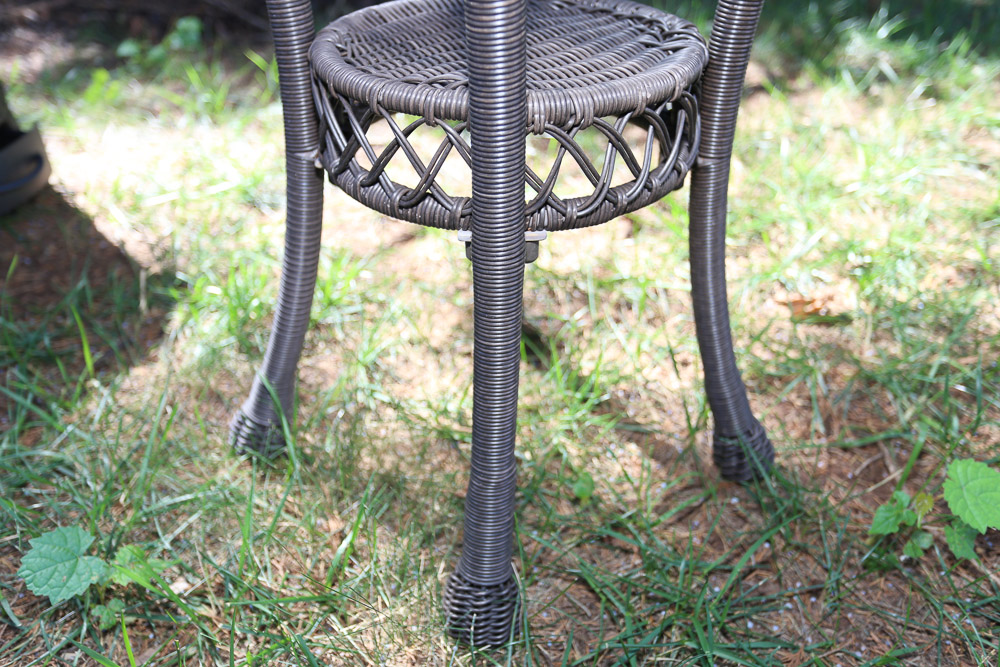 Resin Wicker Loveseat with Ottoman and Accent Table