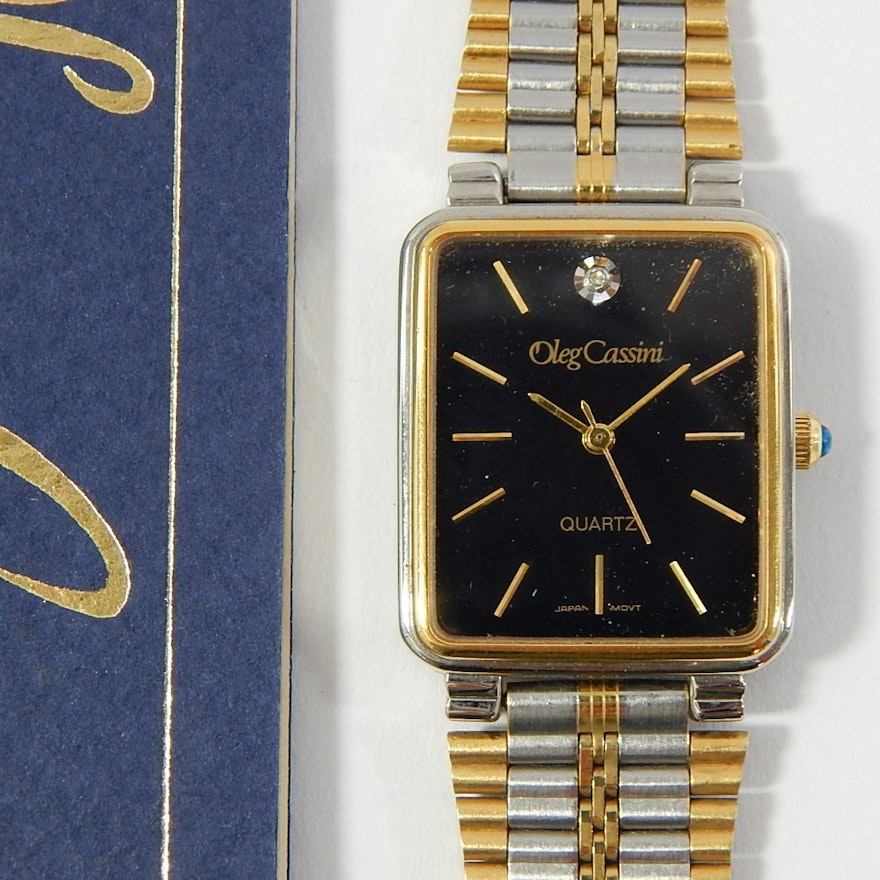 Vintage Oleg Cassini Stainless Steel Wristwatch