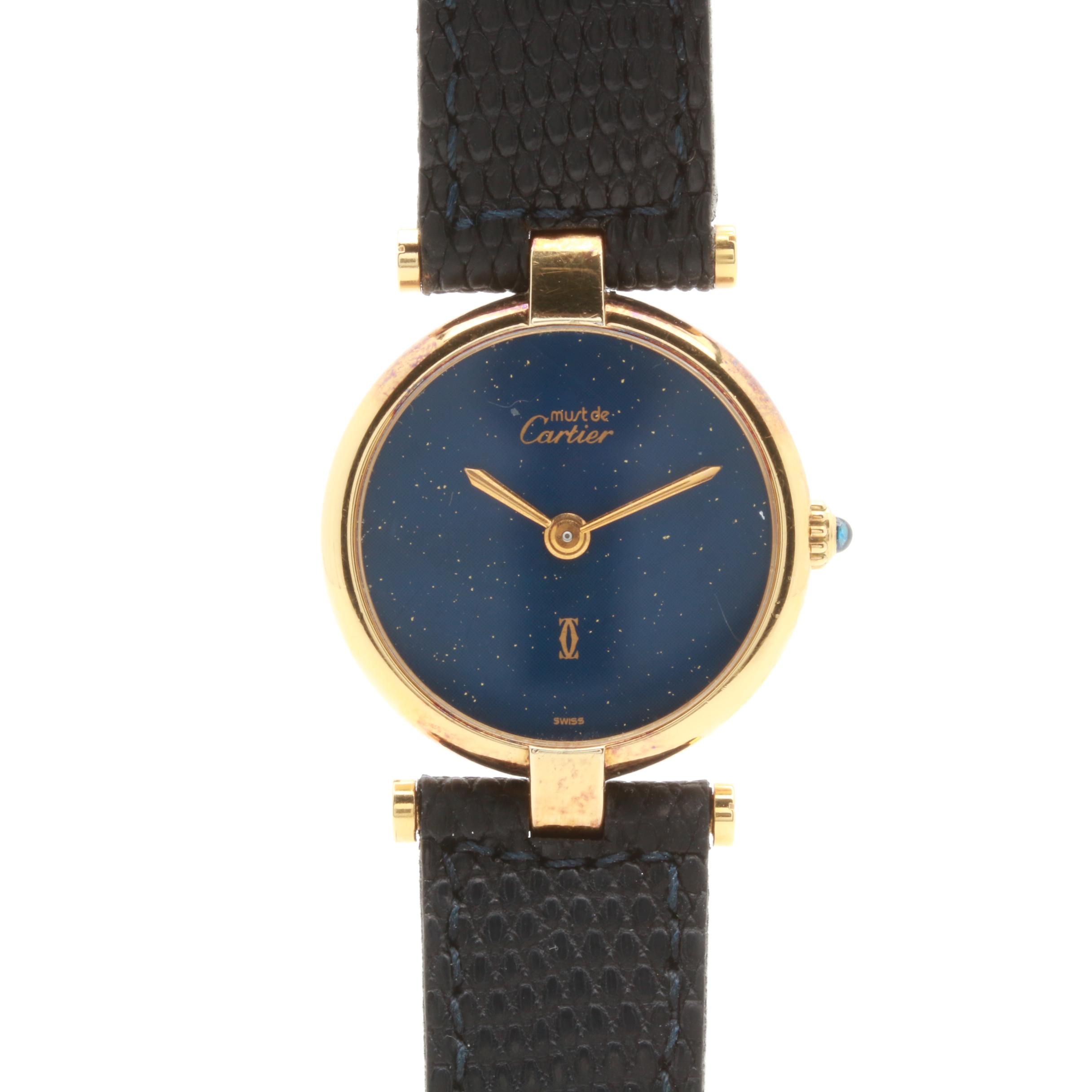 Must de Cartier Gold-Plated Sterling Silver Watch