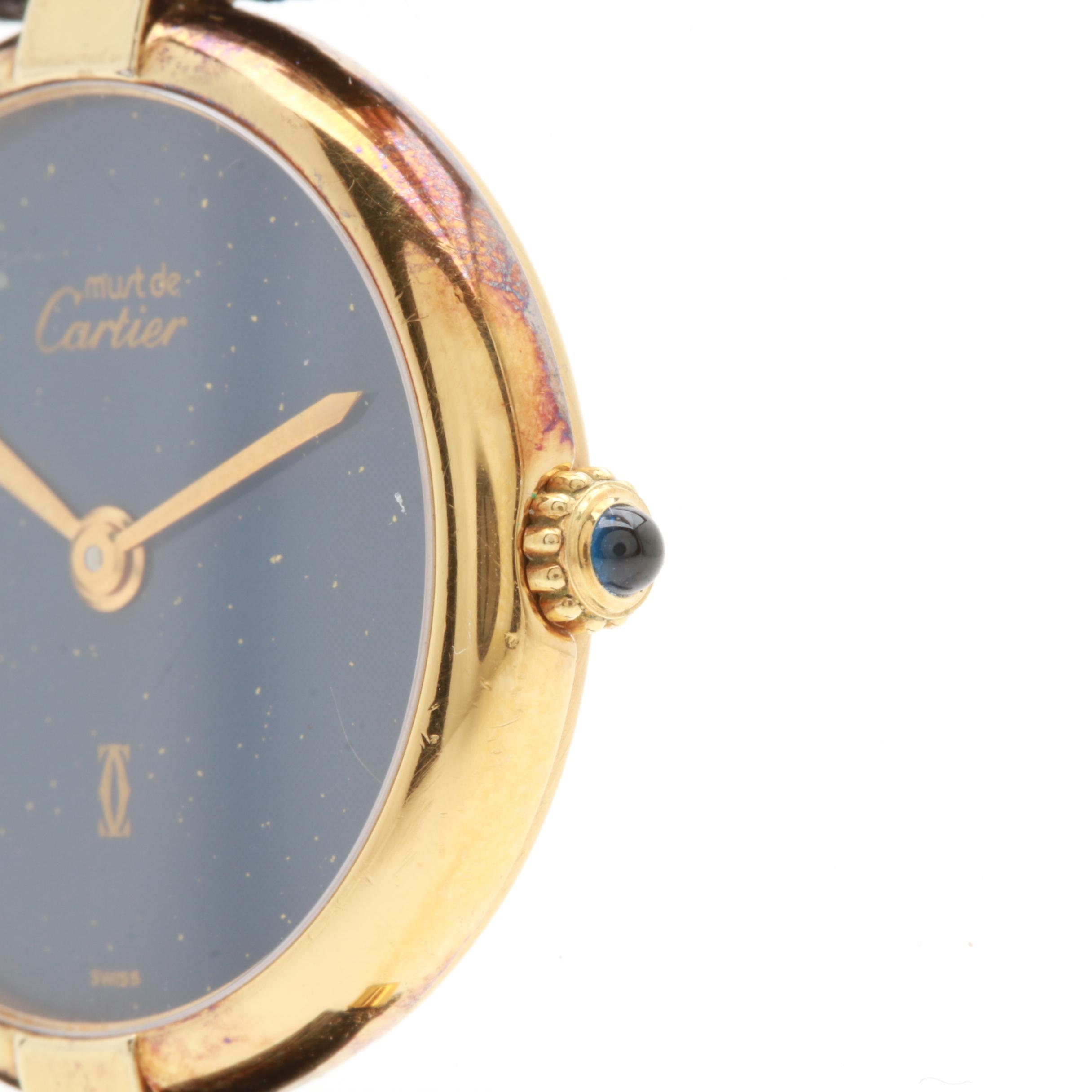 Must de Cartier Gold-Plated Sterling Silver Watch