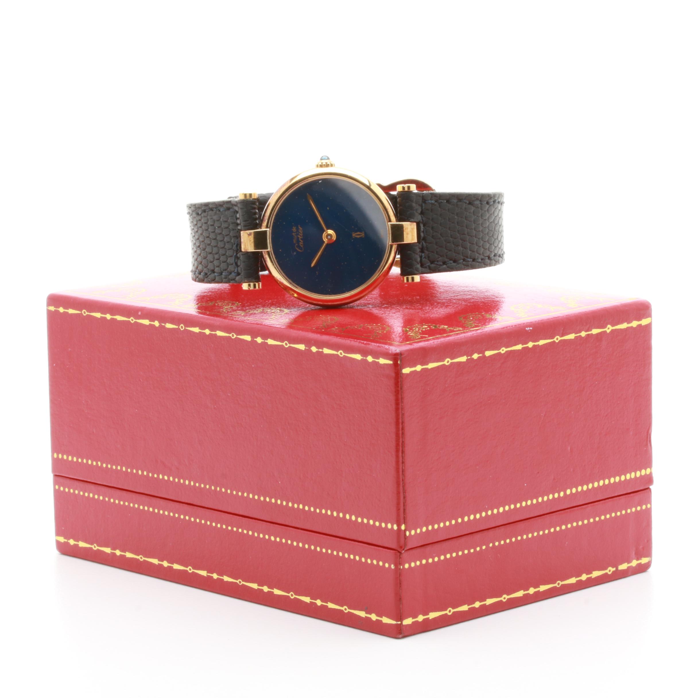 Must de Cartier Gold-Plated Sterling Silver Watch