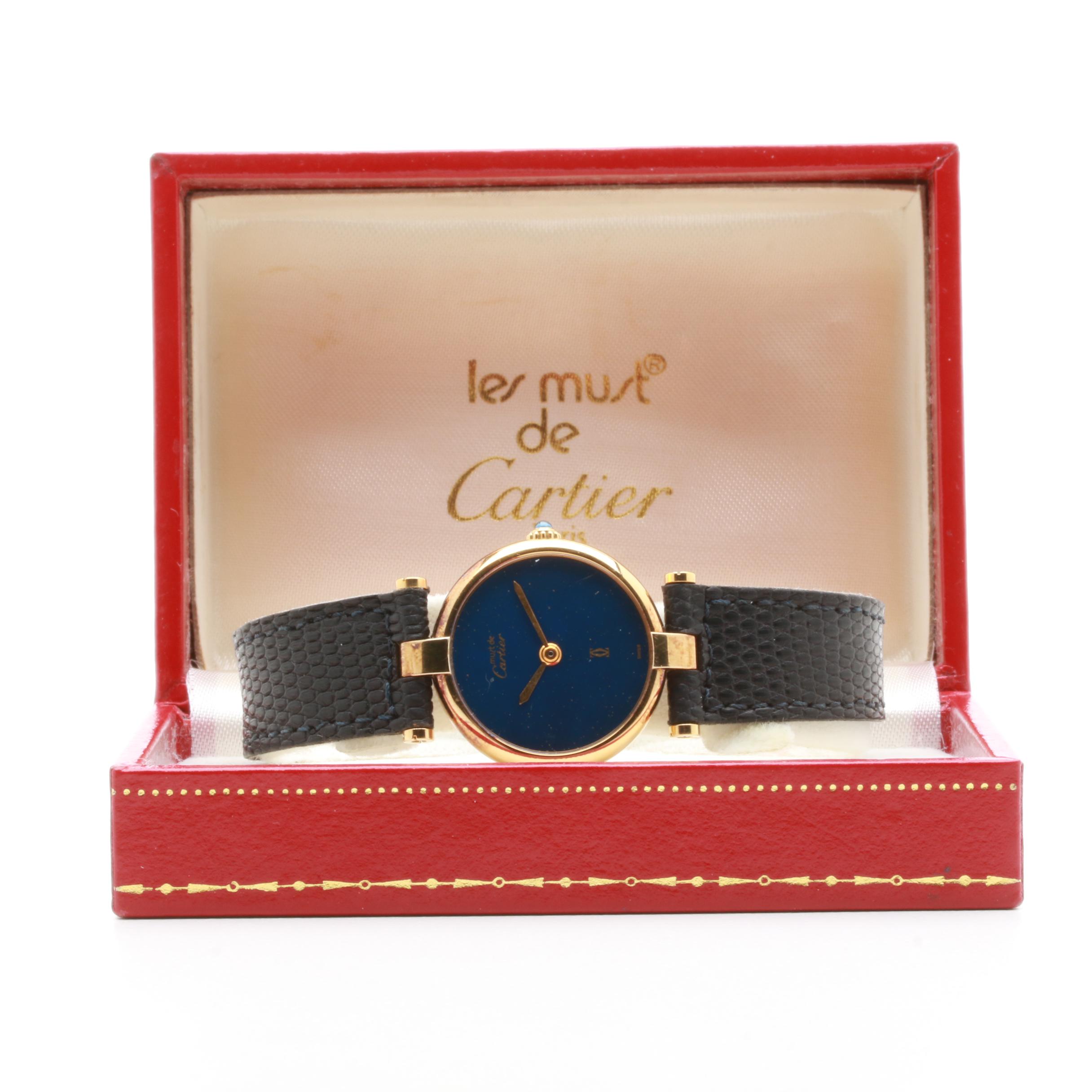 Must de Cartier Gold-Plated Sterling Silver Watch