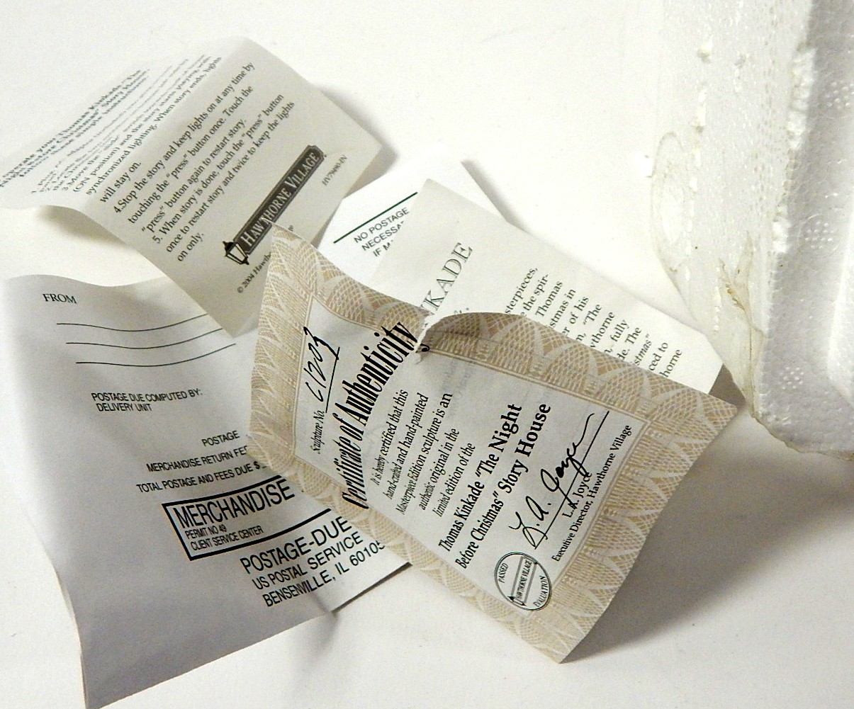 Hawthorne Village Thomas Kinkade "The Night Before Christmas" Story House