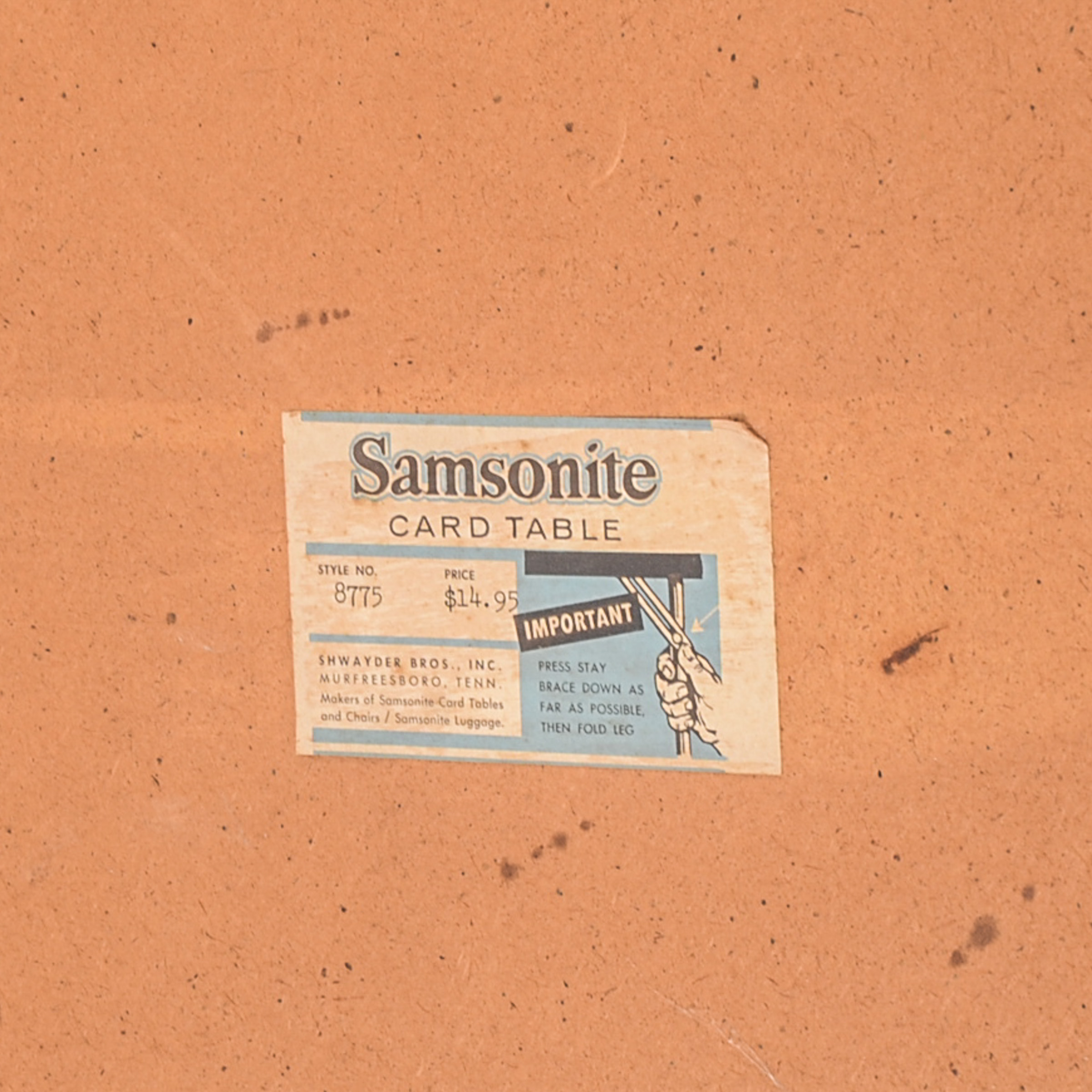 Samsonite Metal Card Table and Four Folding Chairs