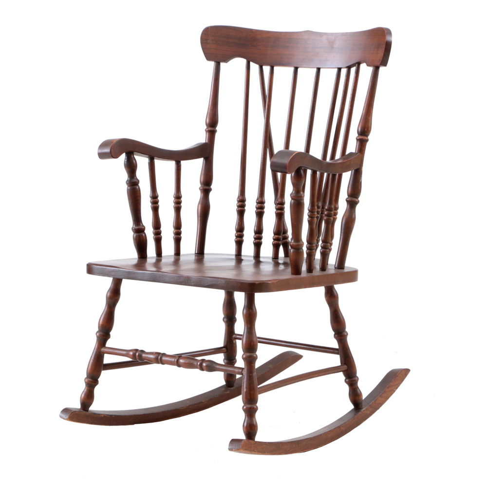 Brace Back Wooden Rocking Chair