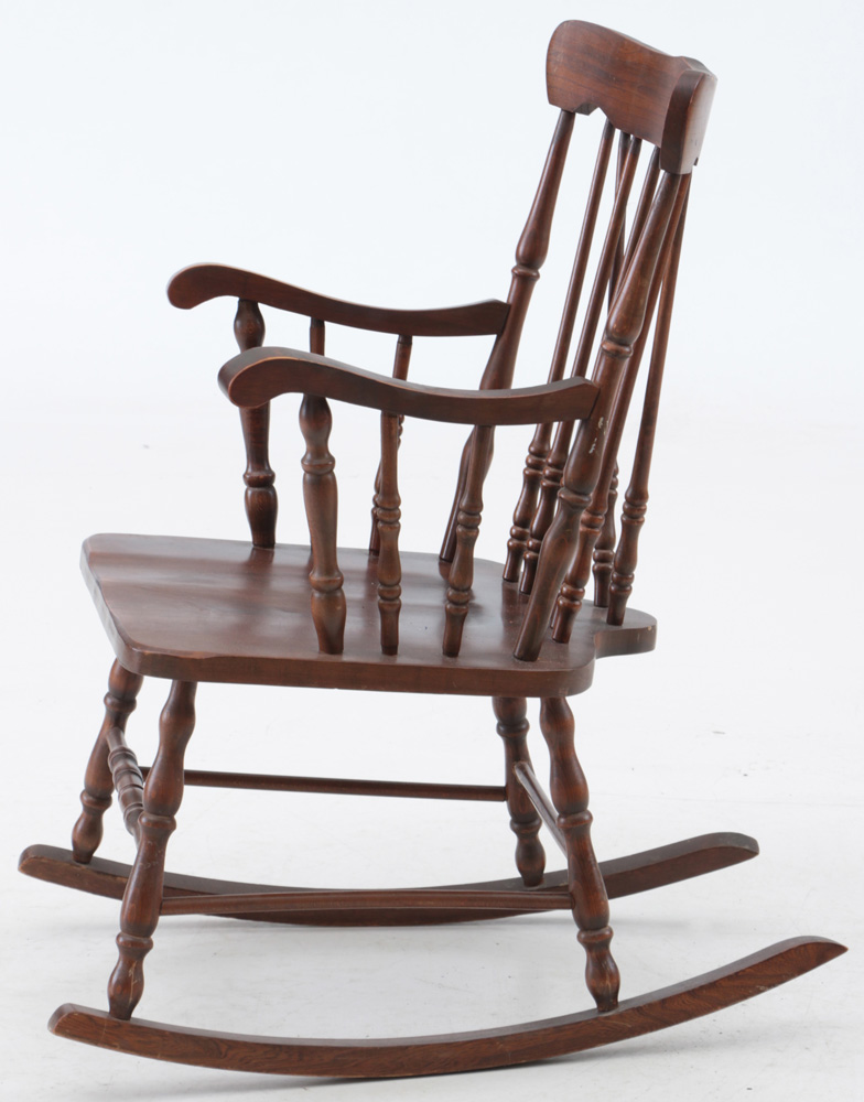 Brace Back Wooden Rocking Chair