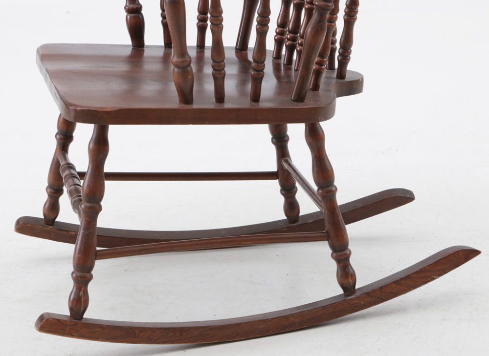 Brace Back Wooden Rocking Chair