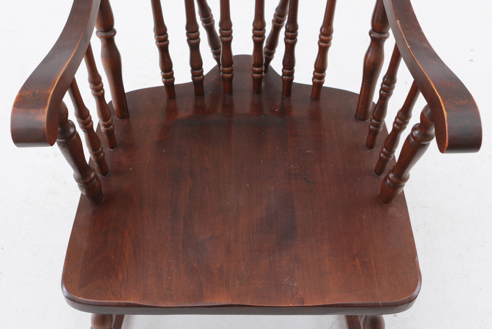 Brace Back Wooden Rocking Chair