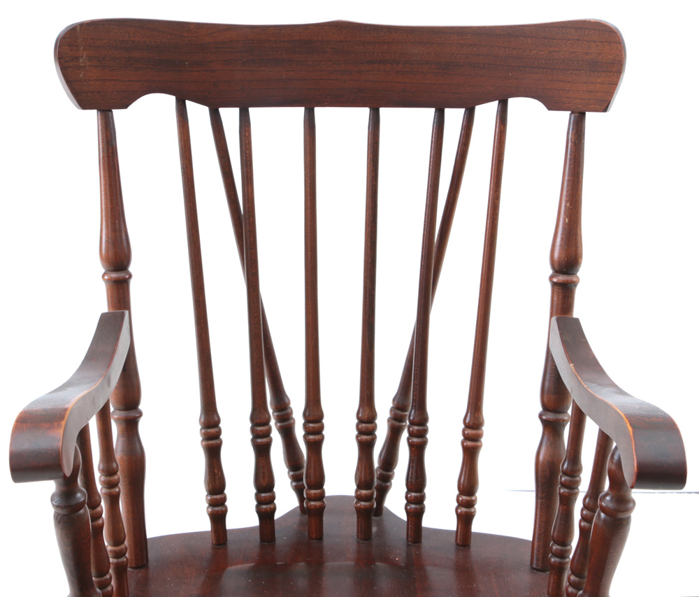 Brace Back Wooden Rocking Chair