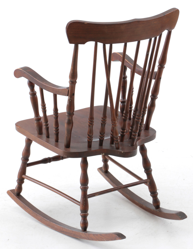 Brace Back Wooden Rocking Chair