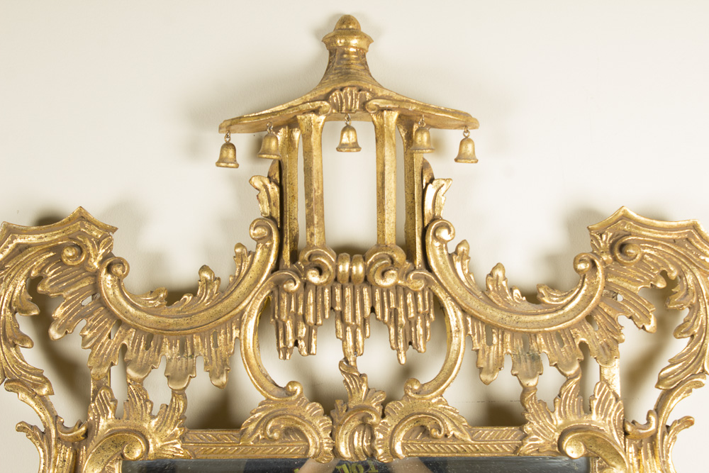 Chinese Chippendale Style Gilt Wall Mirror