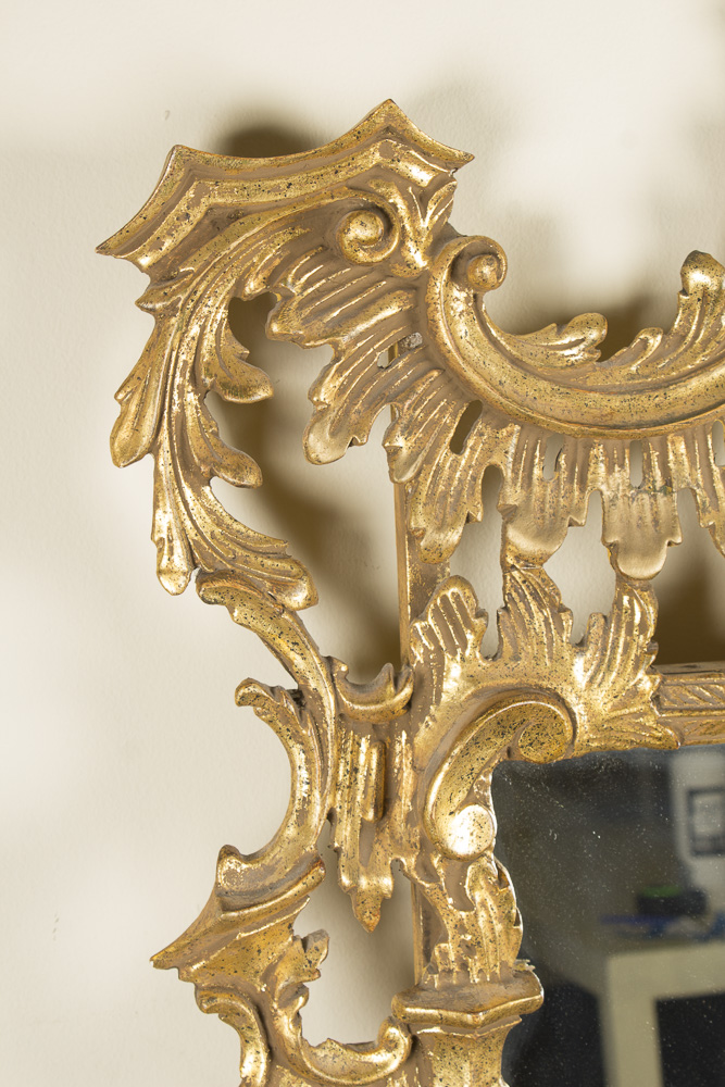Chinese Chippendale Style Gilt Wall Mirror