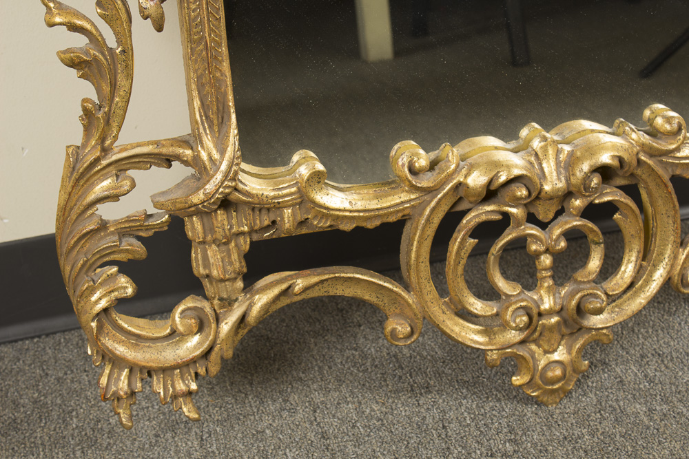 Chinese Chippendale Style Gilt Wall Mirror