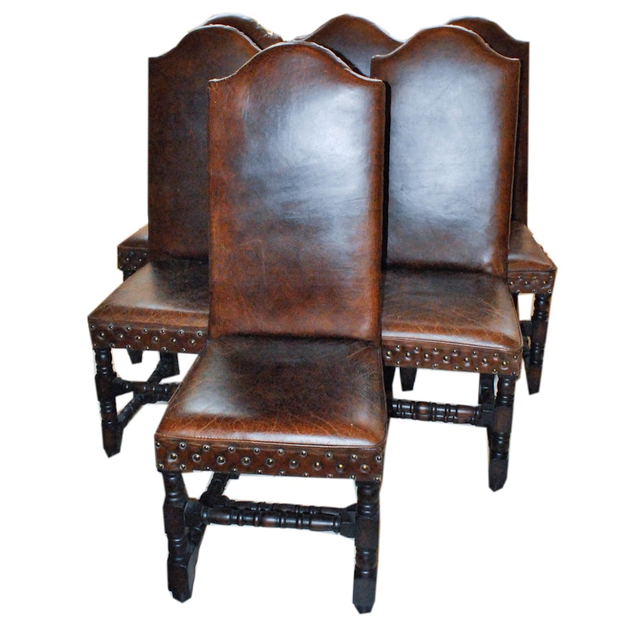 Faux Leather Spanish Restoration Style Chair Set