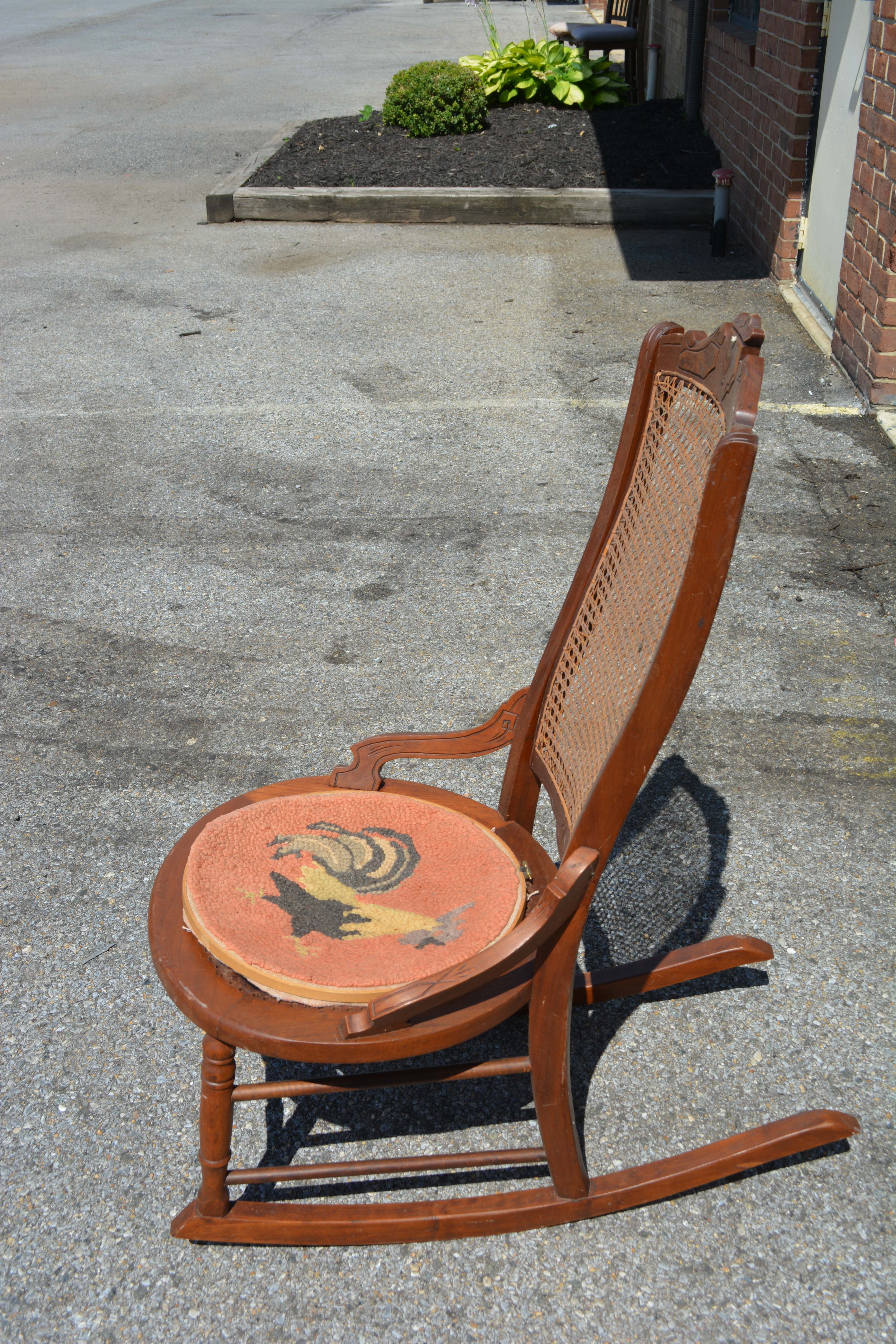 Victorian Style Rocking Chair with Changeable Seat Covers