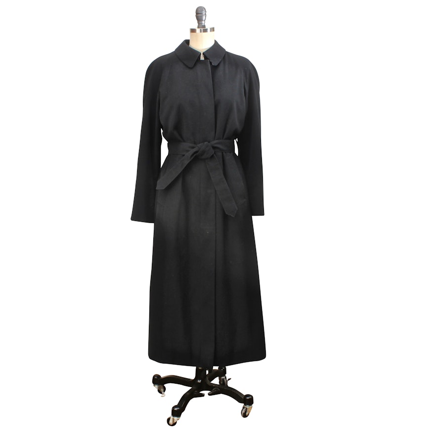 Women's Burberry London Black Trench Coat with Wool Lining