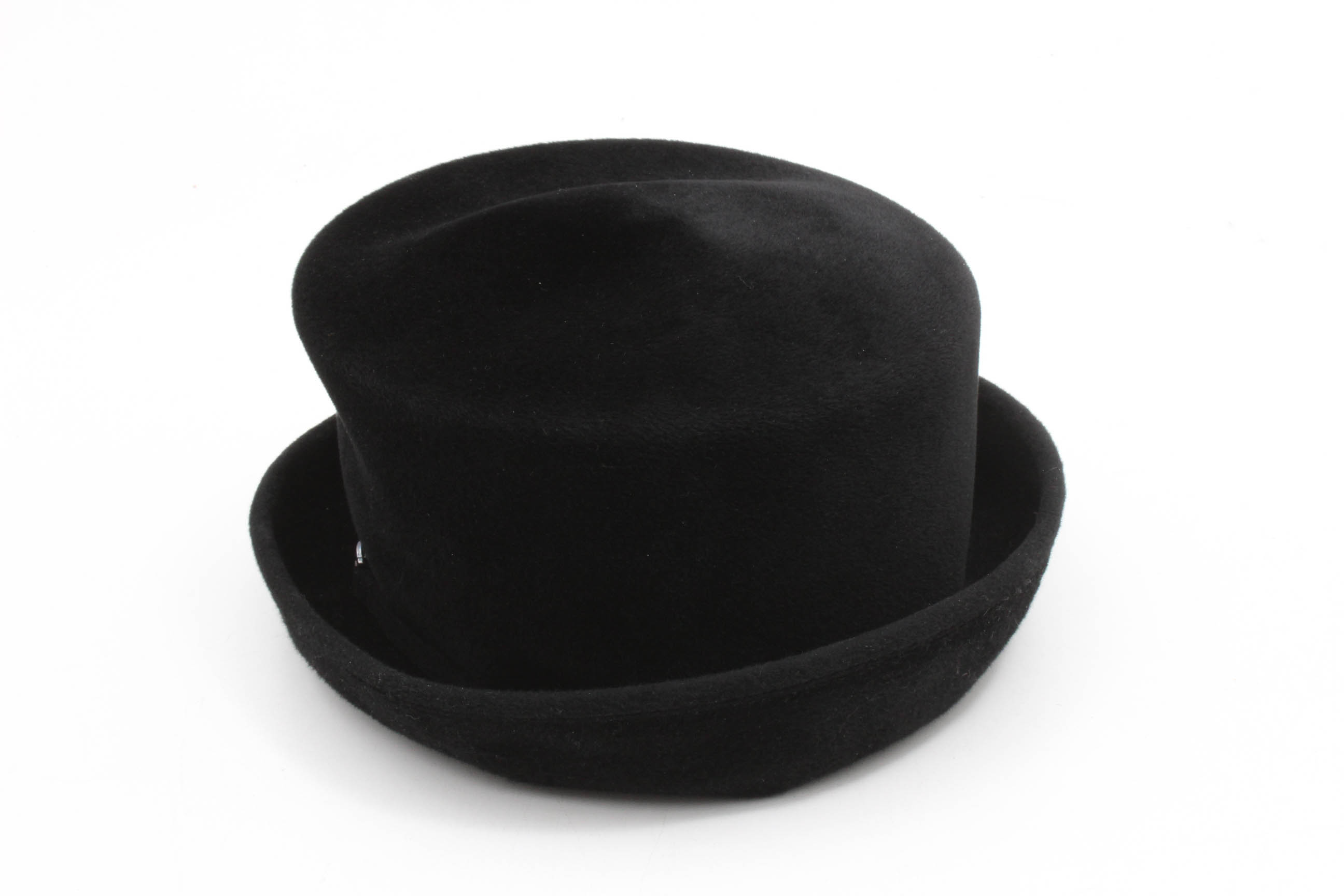 Philip Treacy London Black Rabbit Hair Felt Bucket Hat