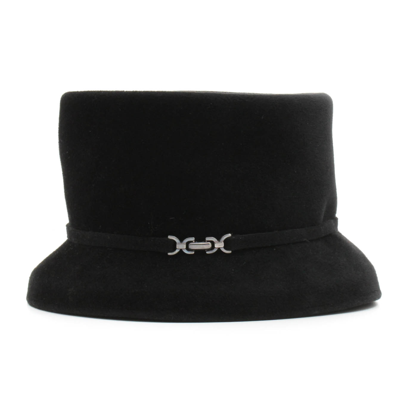 Philip Treacy London Black Rabbit Hair Felt Bucket Hat