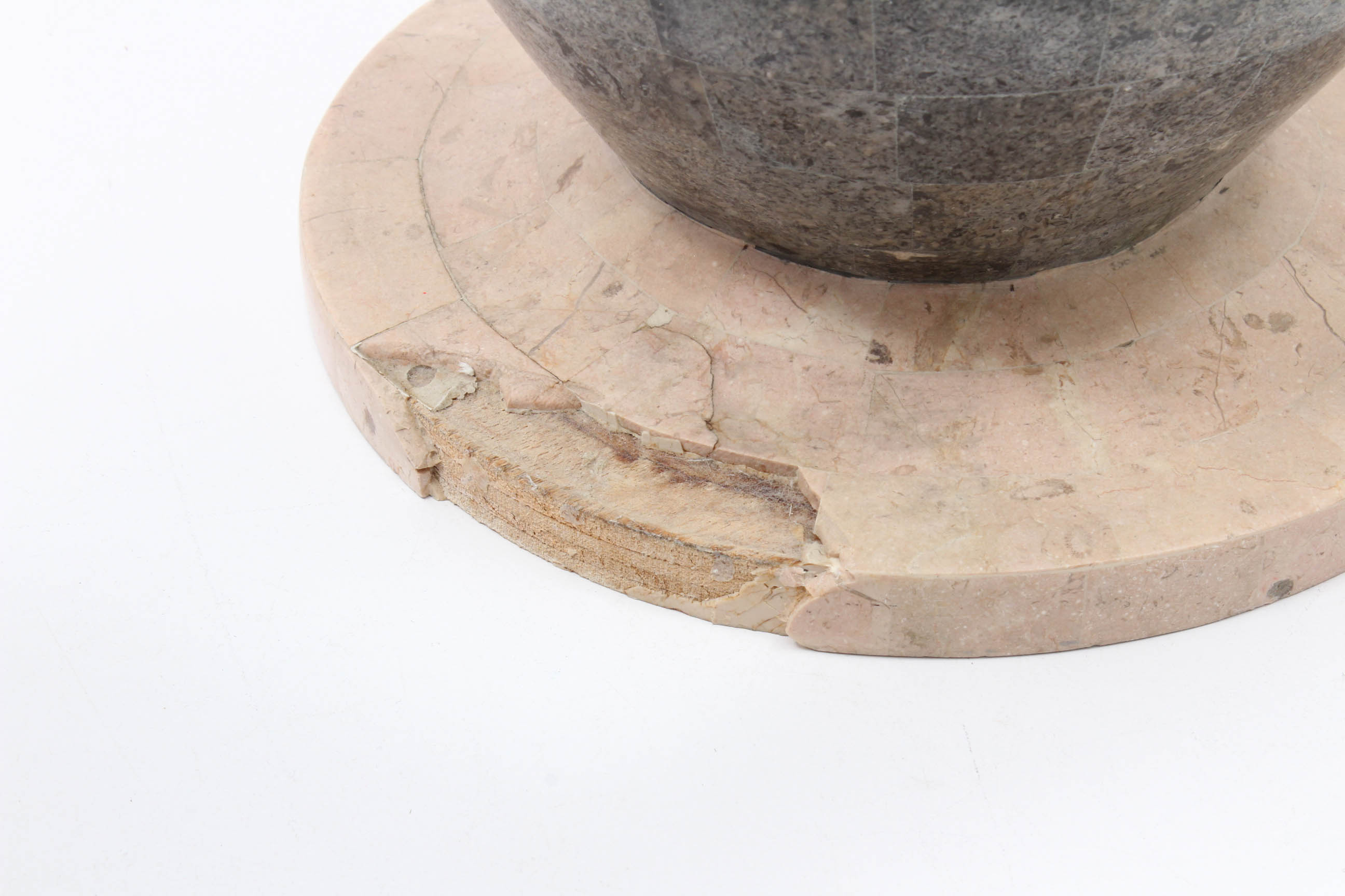 Two Decorative Travertine Urns