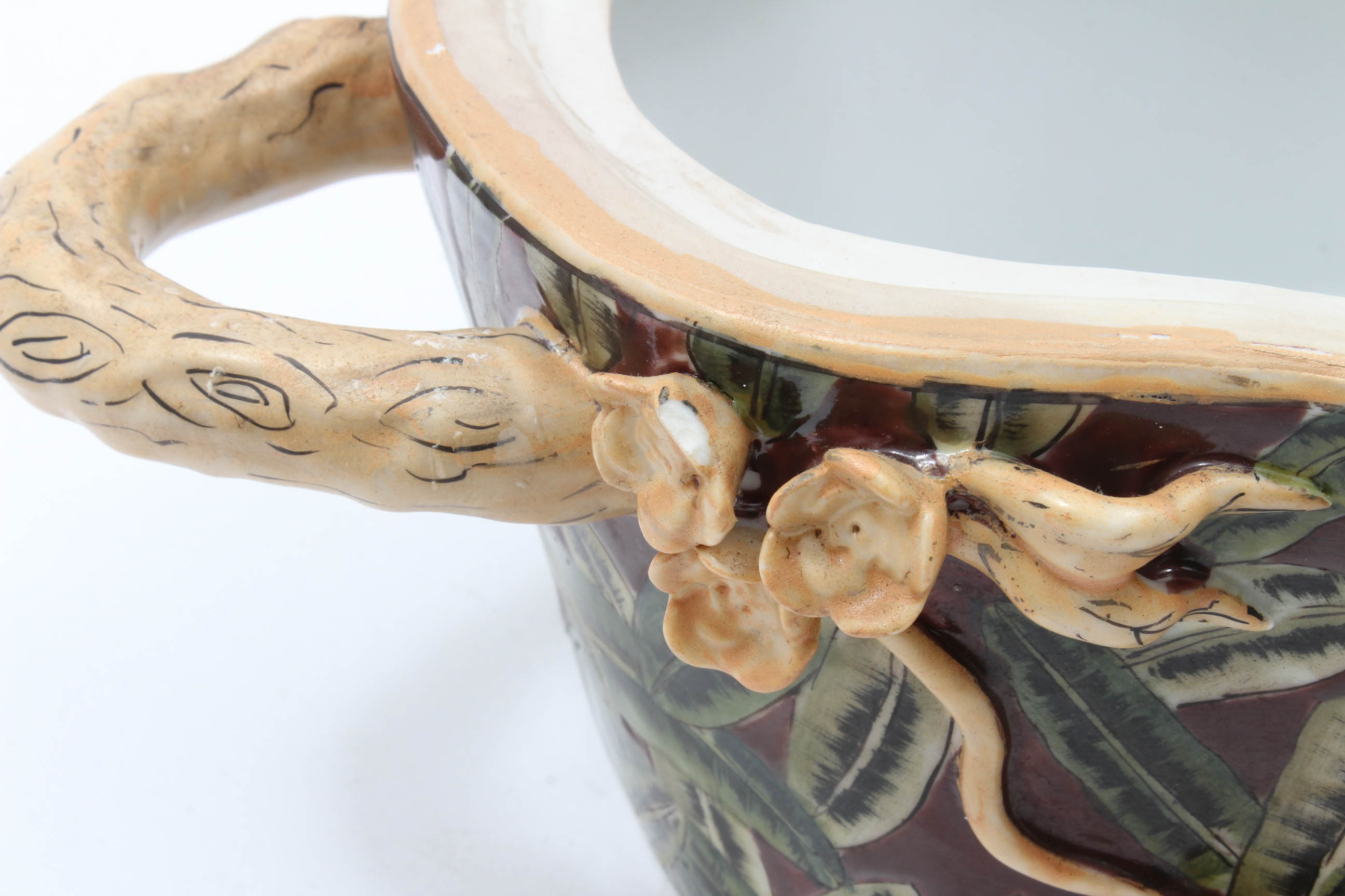 Chinese Majolica Style Decorative Ceramic Tureen