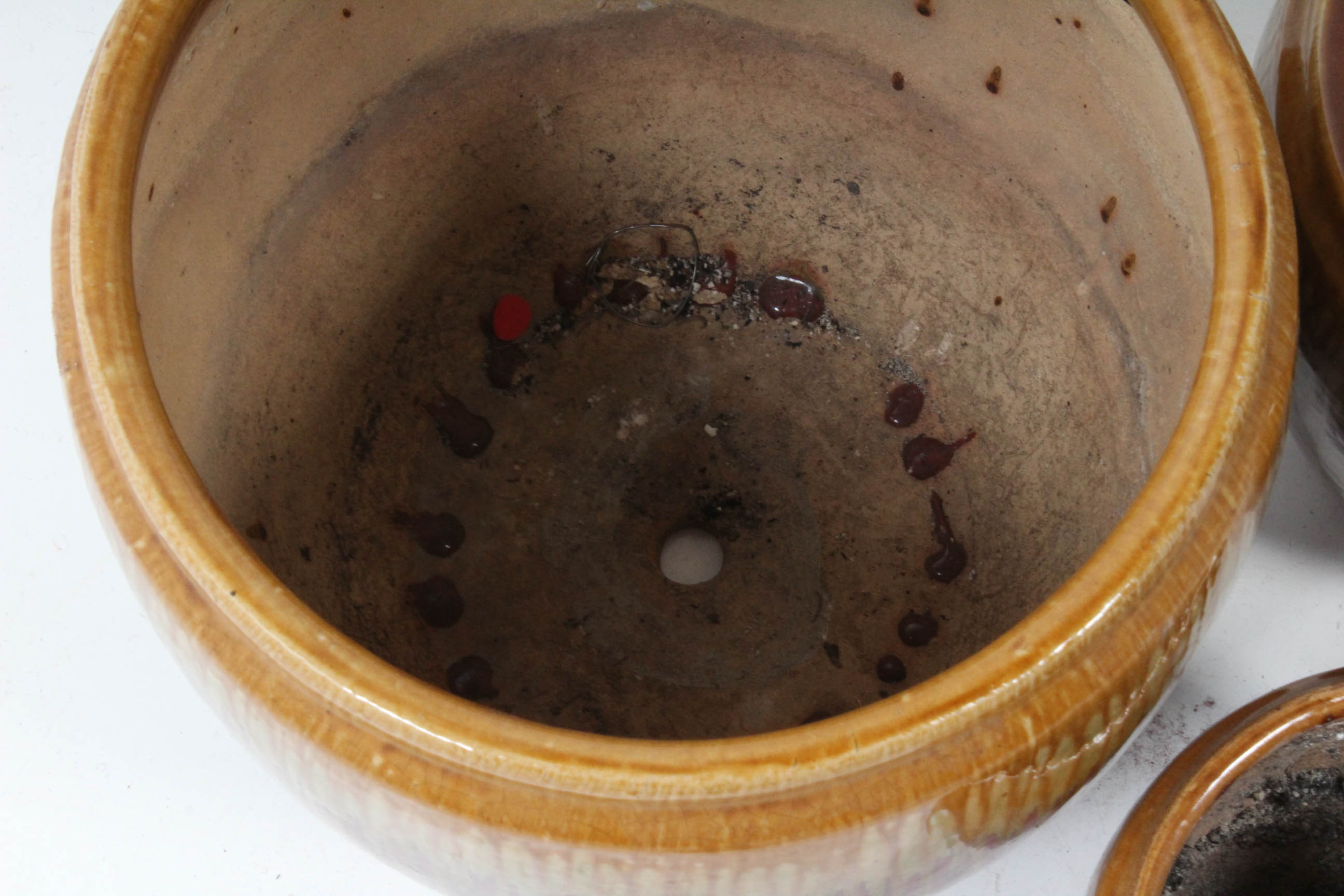 Three Drip Glaze Ceramic Planters