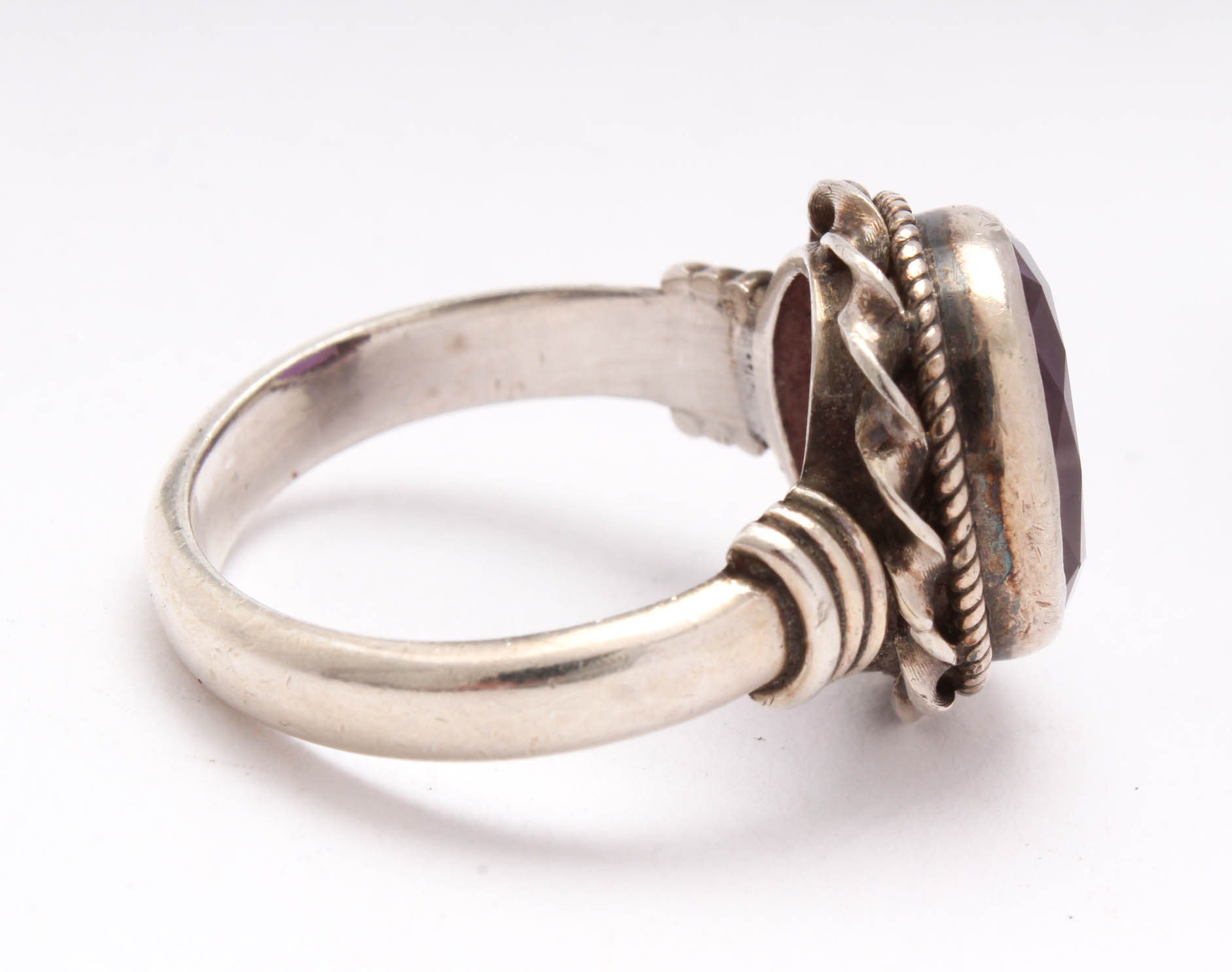 Sterling Silver Synthetic Amethyst Ring