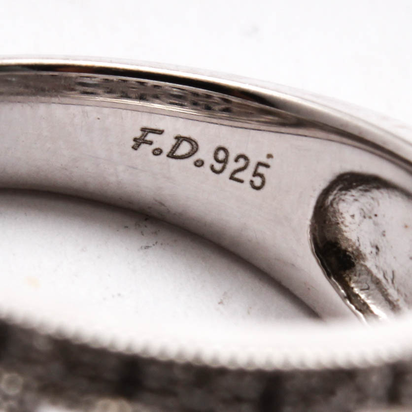 Sterling Silver Blue Topaz and Diamond Ring