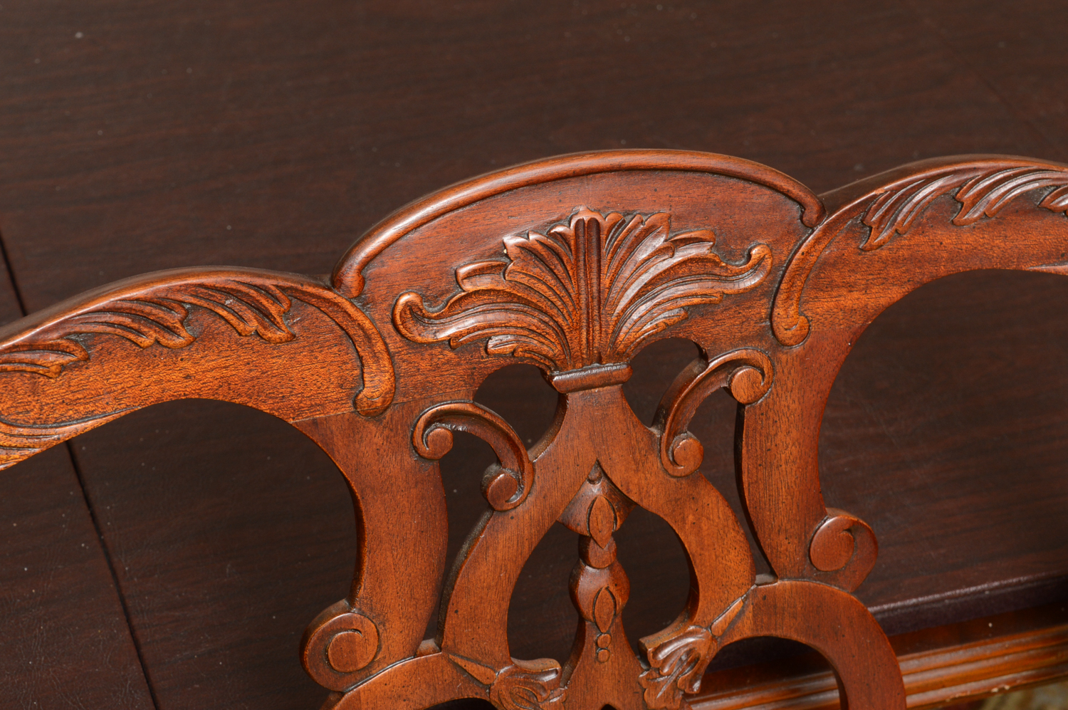 Vintage Chippendale Style Mahogany Dining Table with Chairs by Maitland-Smith