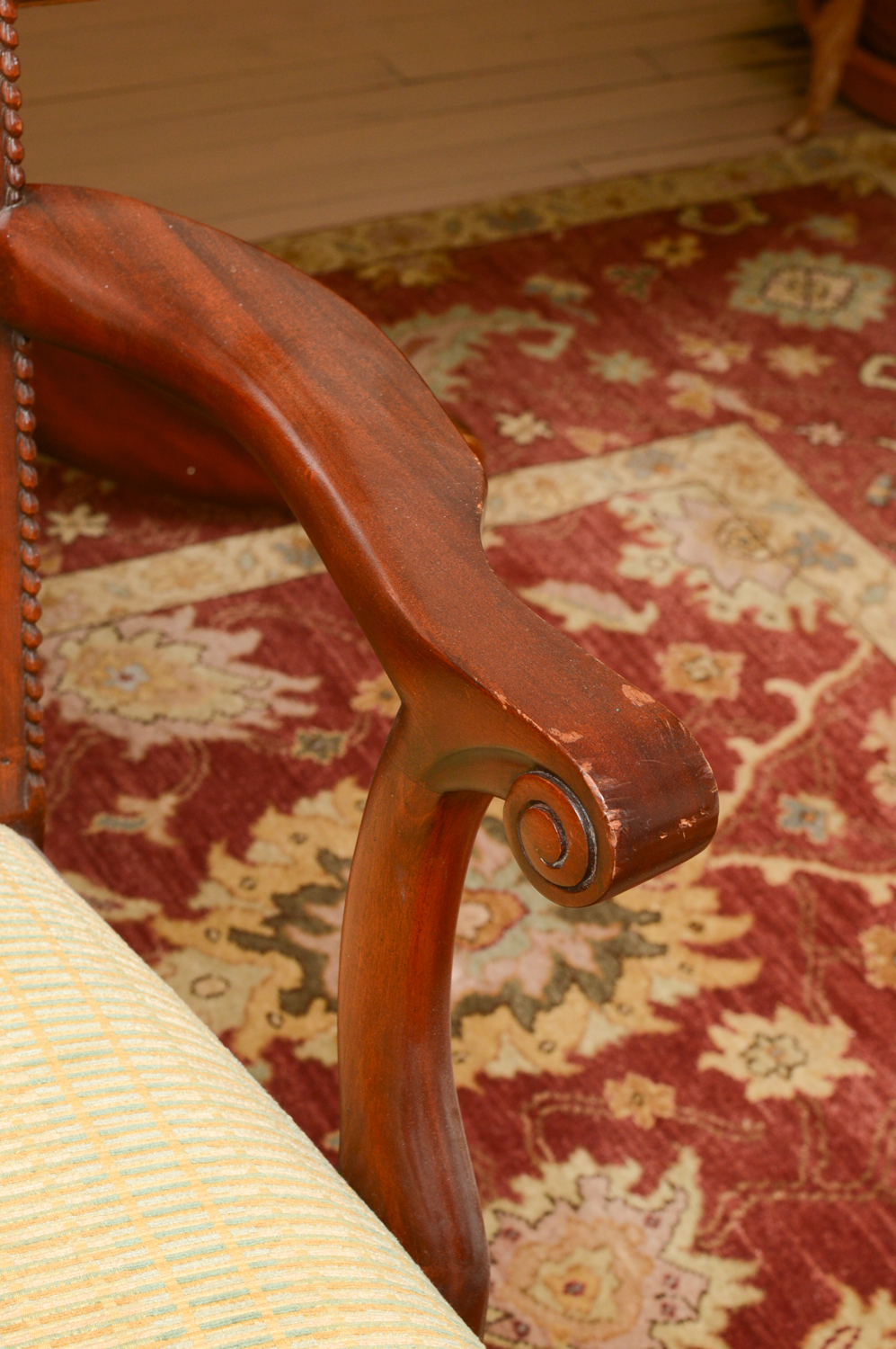 Vintage Chippendale Style Mahogany Dining Table with Chairs by Maitland-Smith