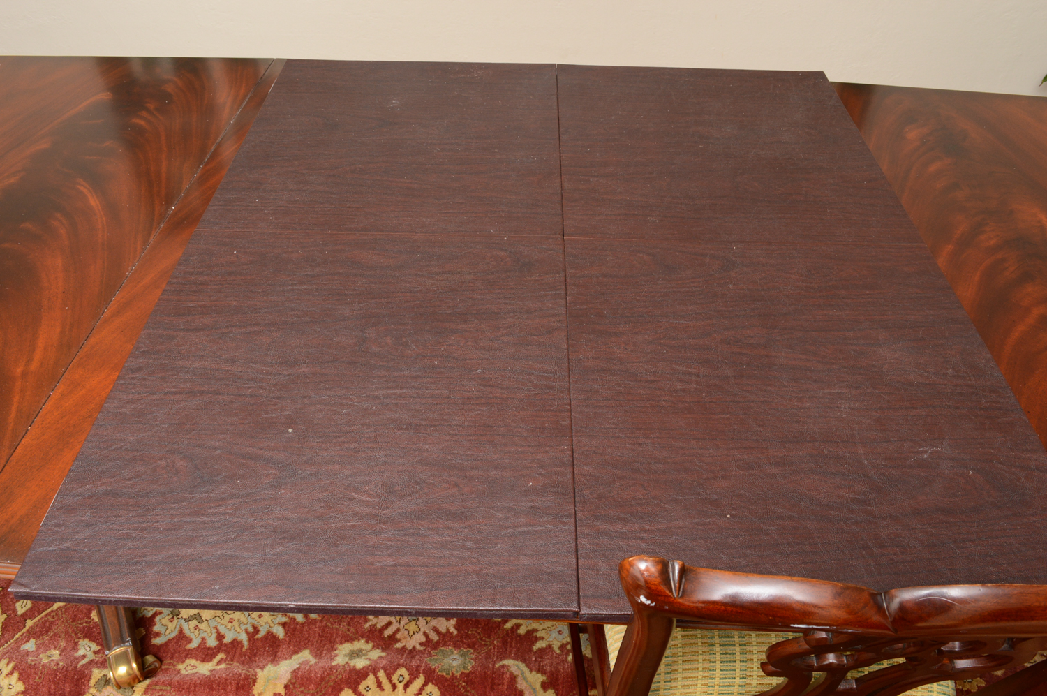Vintage Chippendale Style Mahogany Dining Table with Chairs by Maitland-Smith