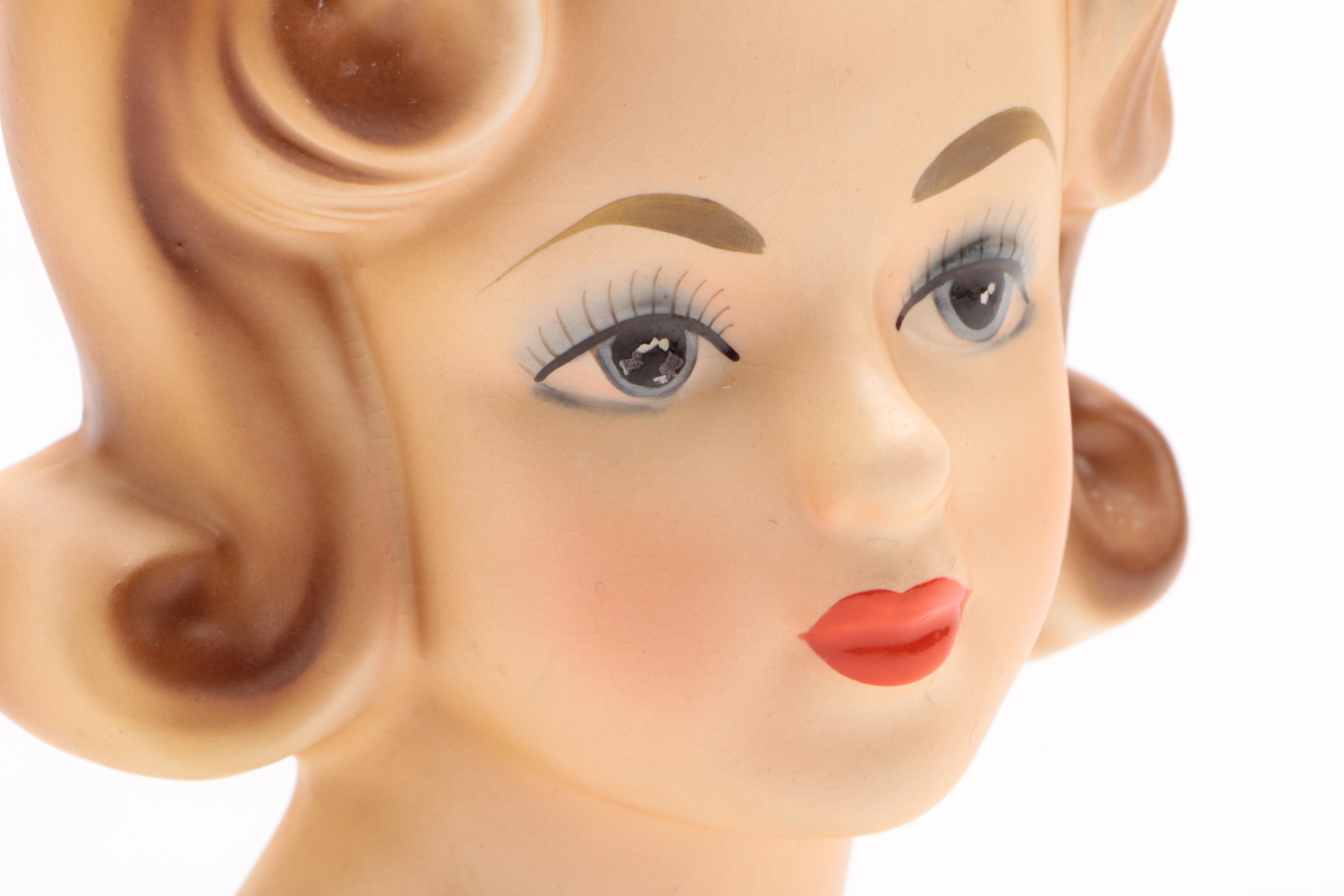 Vintage Inarco Ceramic Lady Head Vase