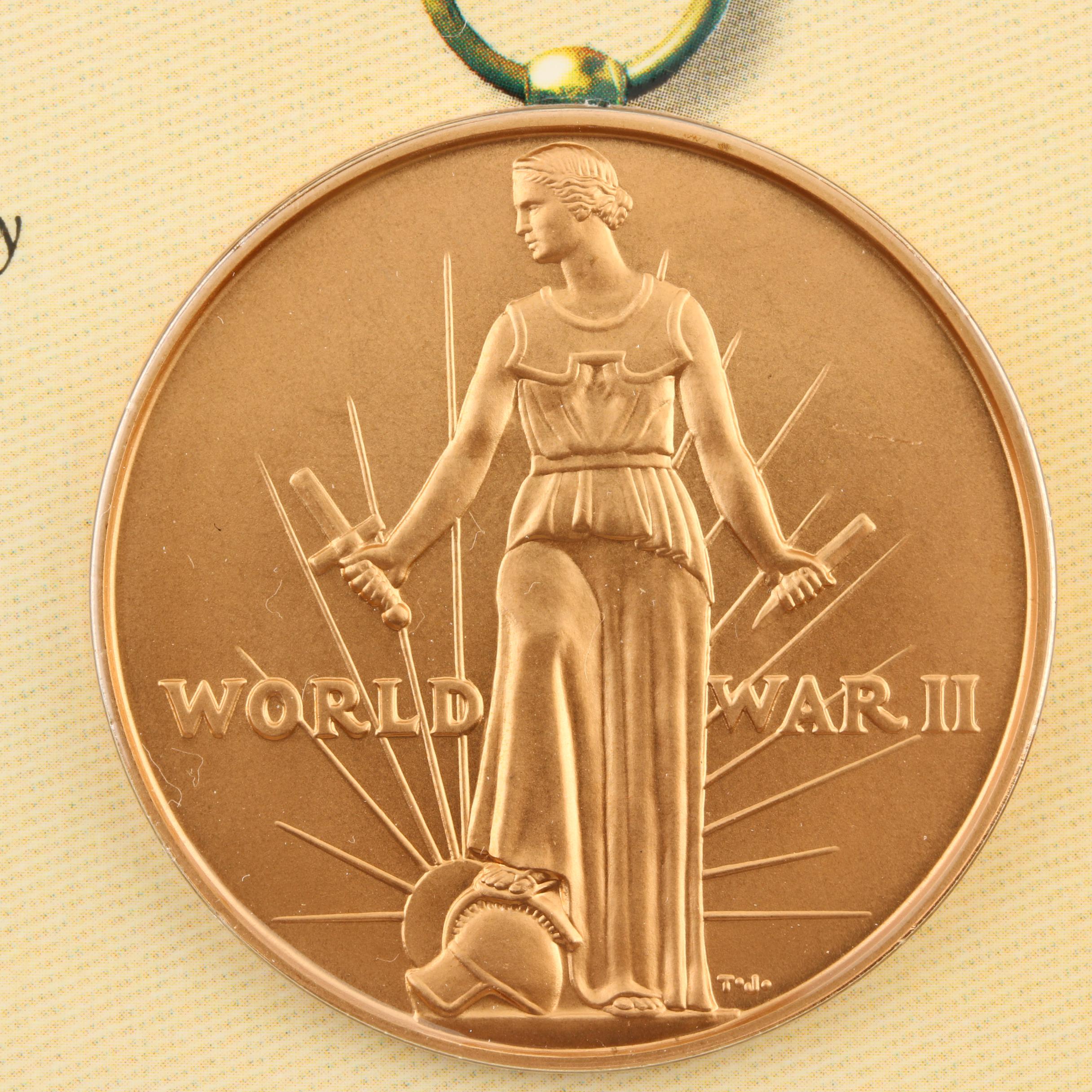 World War II 50th Anniversary Commemorative Coin and Victory Medal Set