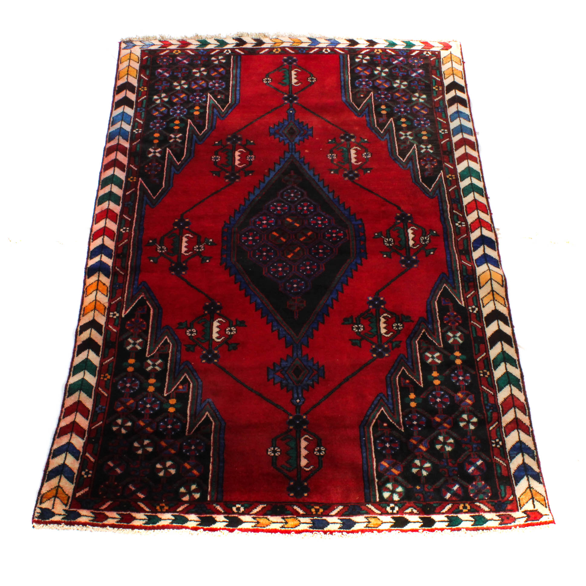 Hand-Knotted Persian Zanjan Rug