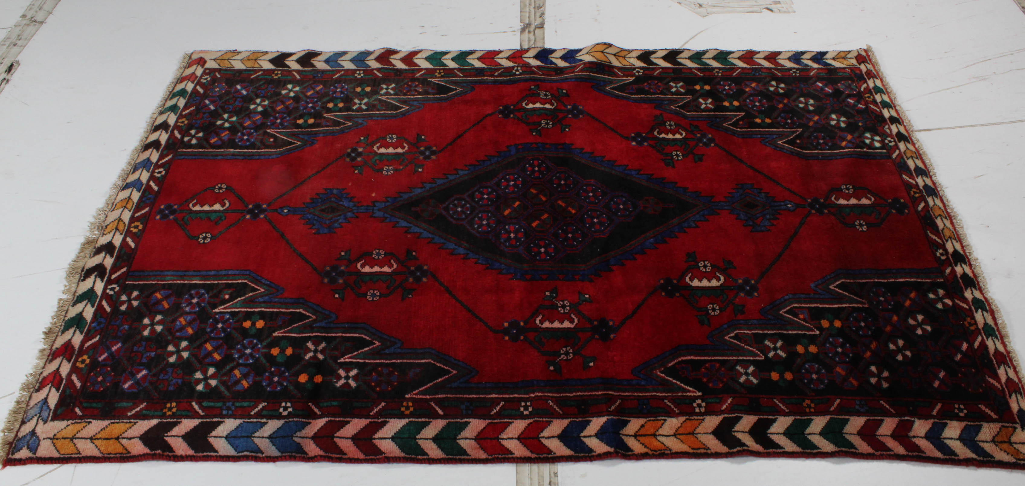 Hand-Knotted Persian Zanjan Rug