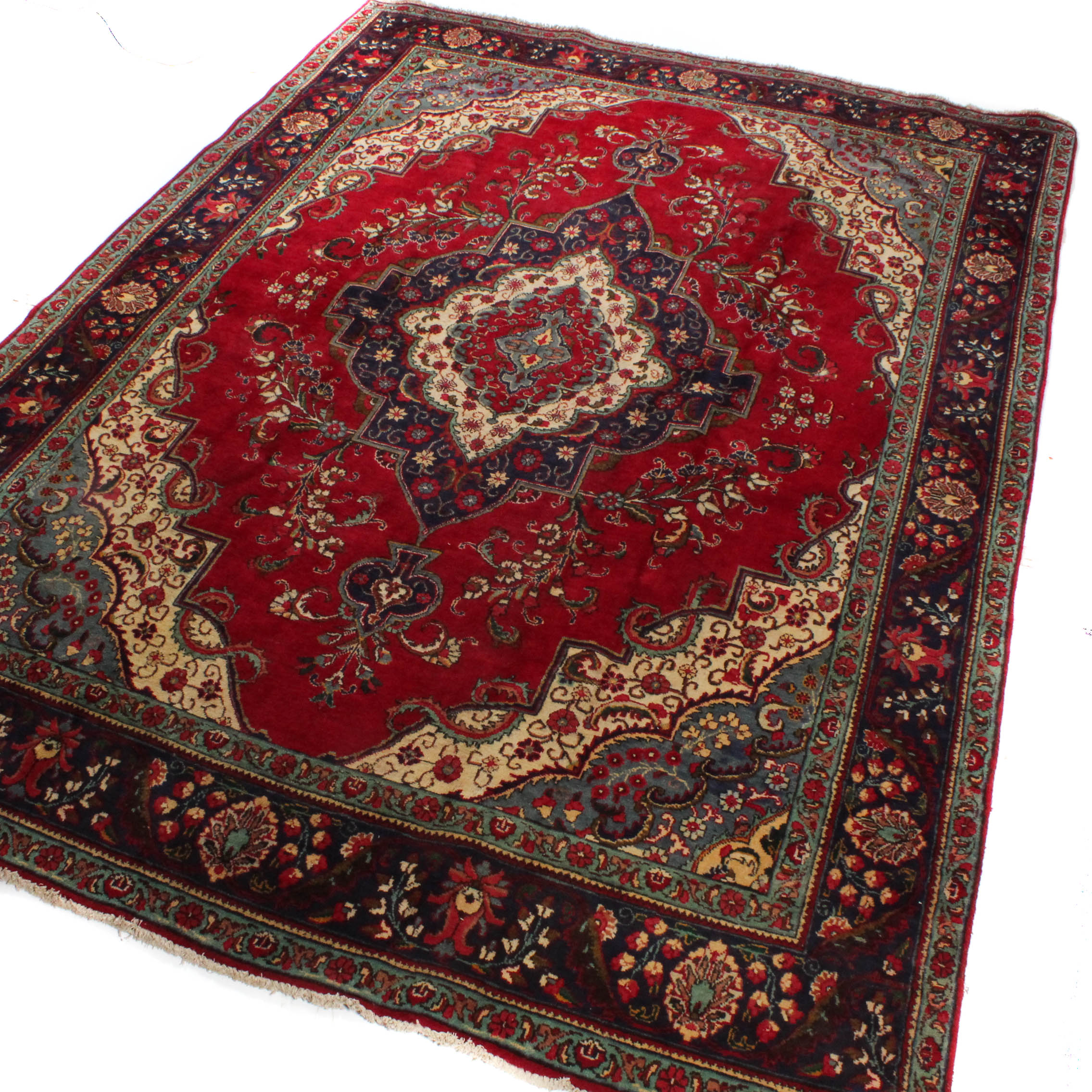 Hand-Knotted Persian Indo-Persian Tabatabai Tabriz Room Sized Rug