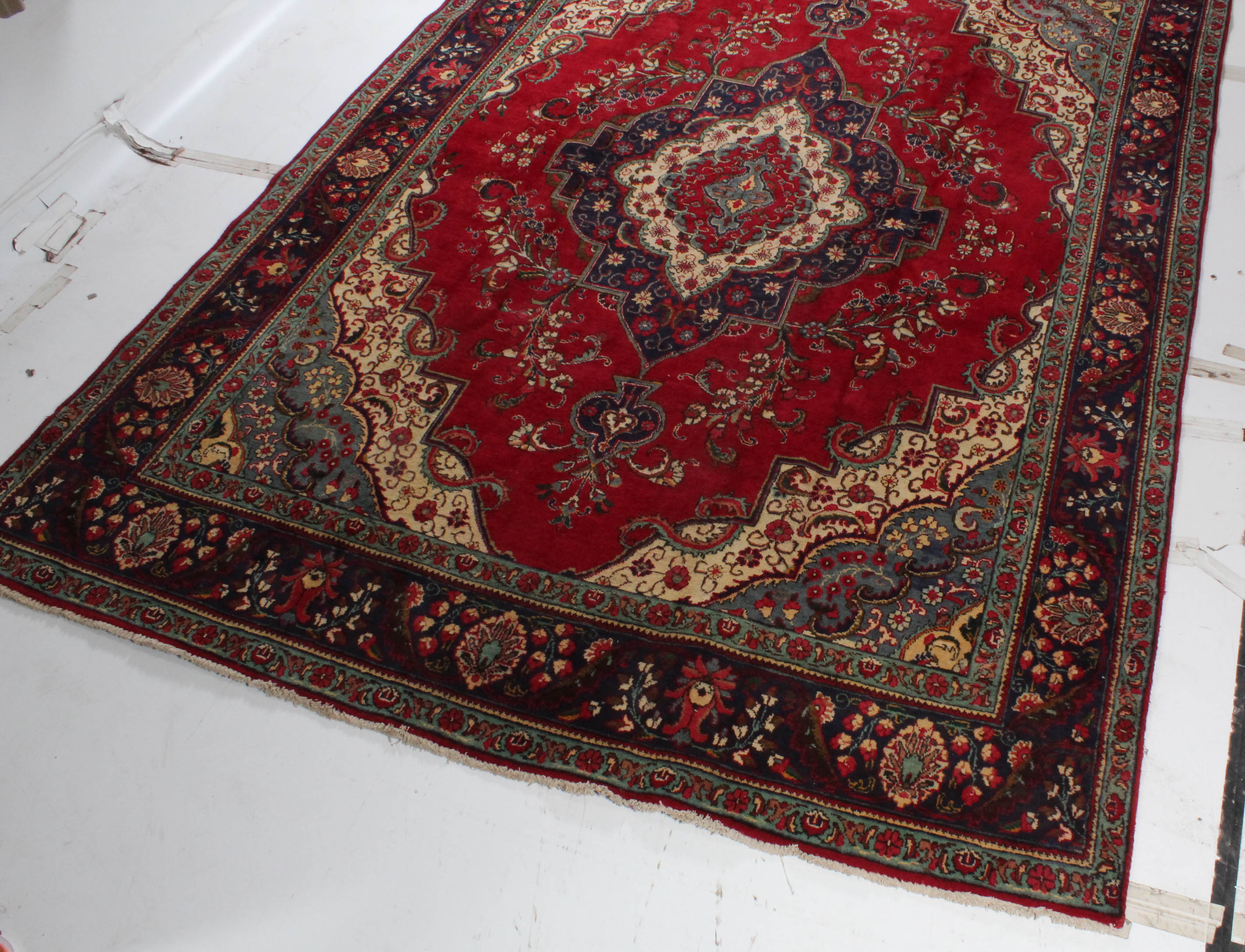Hand-Knotted Persian Indo-Persian Tabatabai Tabriz Room Sized Rug