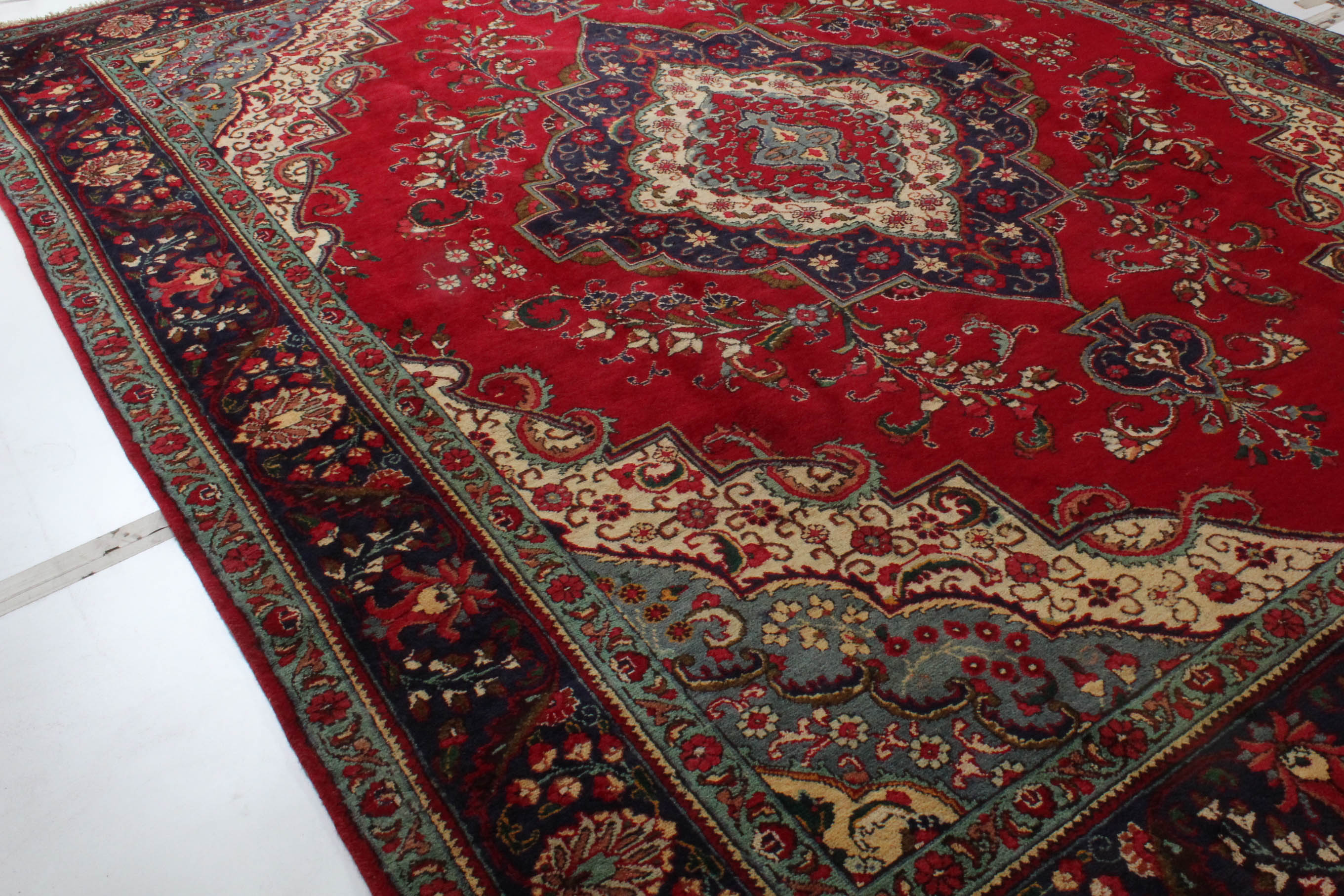 Hand-Knotted Persian Indo-Persian Tabatabai Tabriz Room Sized Rug