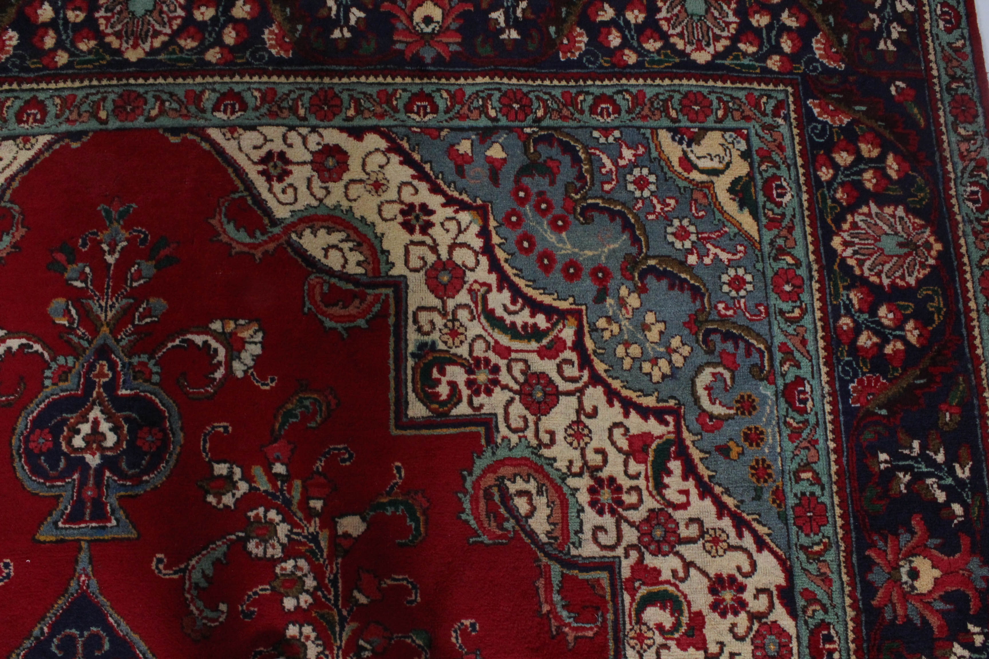Hand-Knotted Persian Indo-Persian Tabatabai Tabriz Room Sized Rug