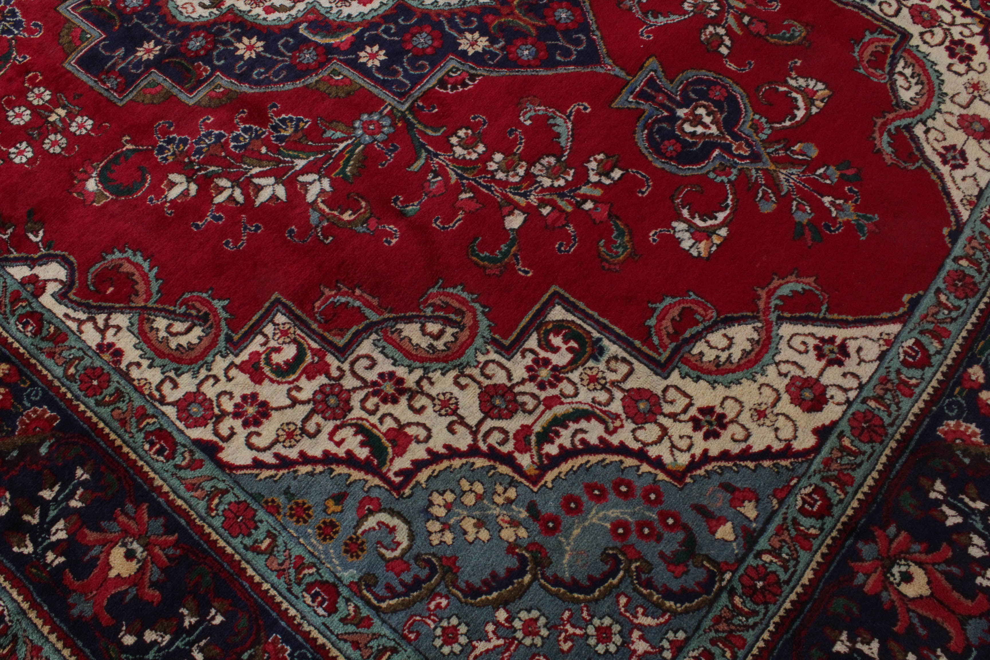 Hand-Knotted Persian Indo-Persian Tabatabai Tabriz Room Sized Rug