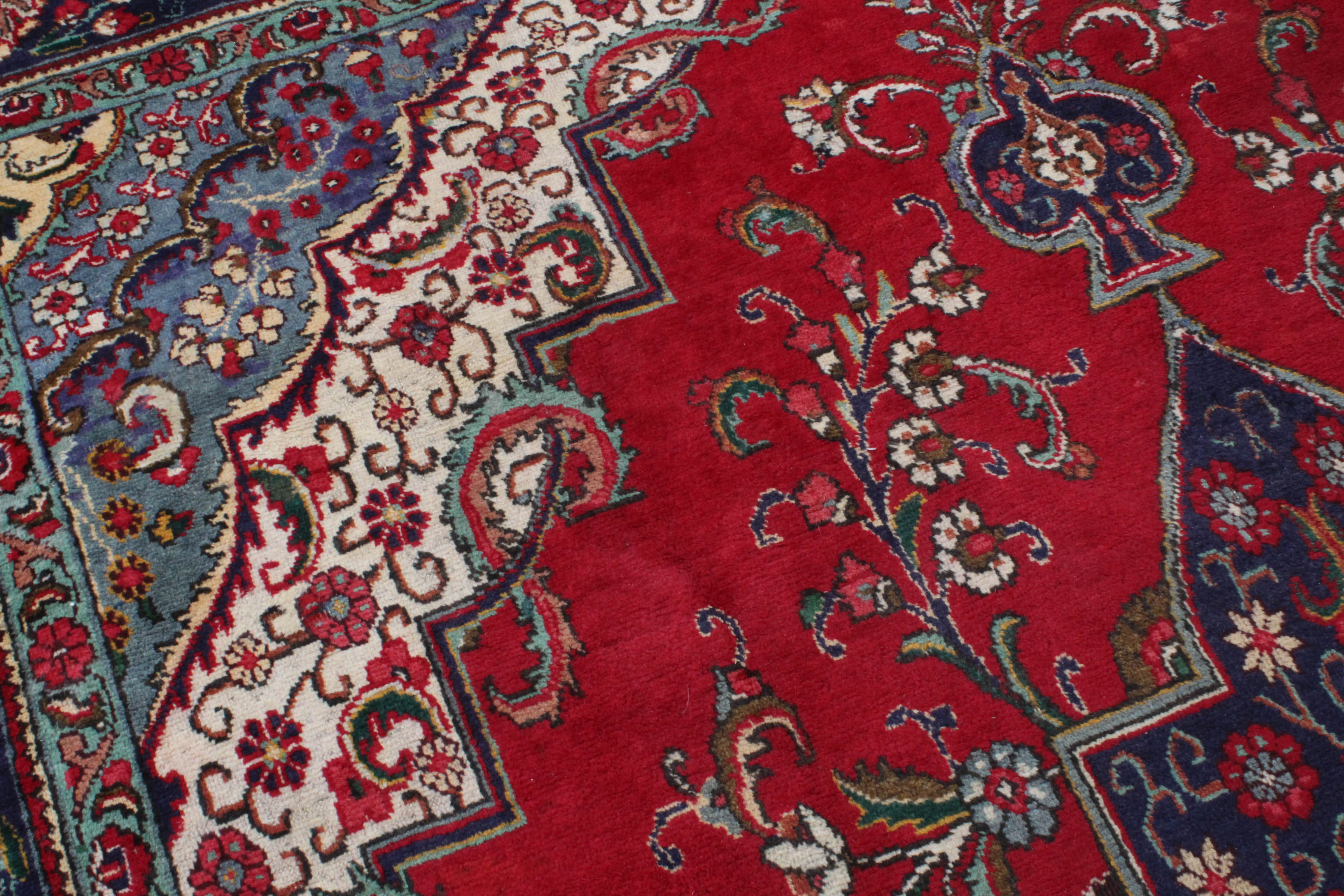 Hand-Knotted Persian Indo-Persian Tabatabai Tabriz Room Sized Rug