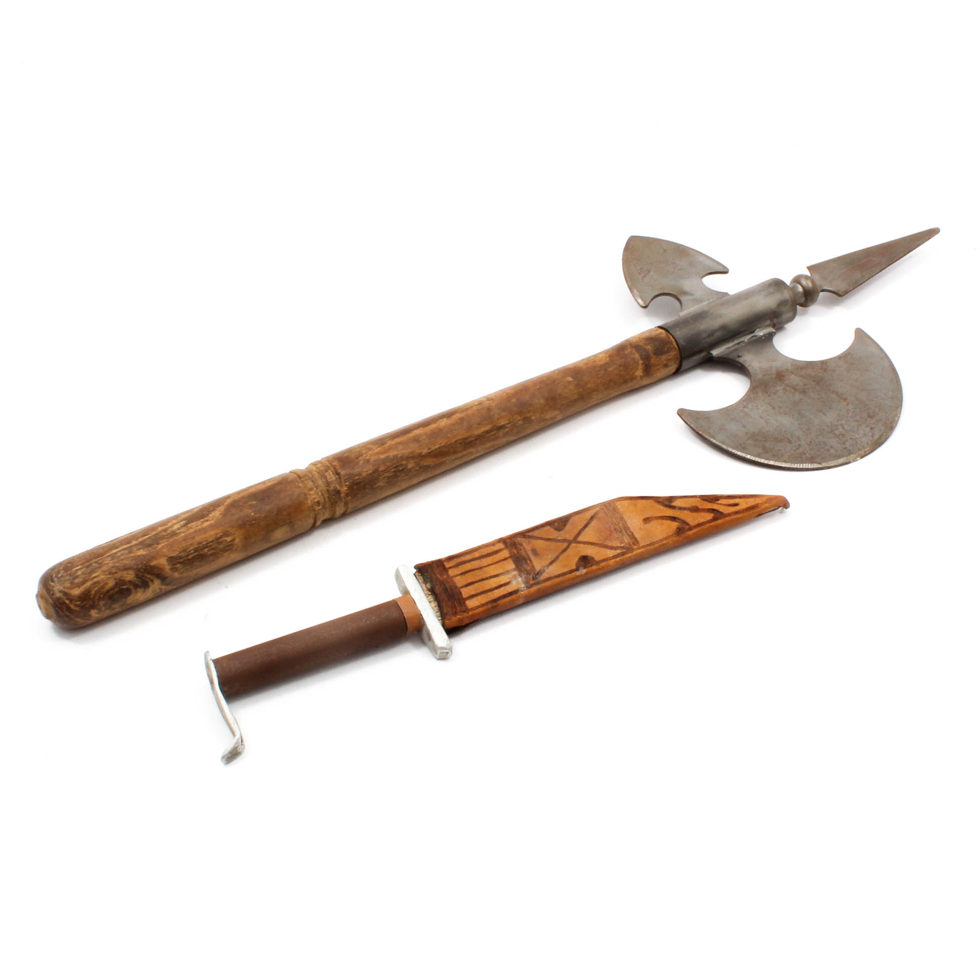 Vintage Battle Axe and Dagger