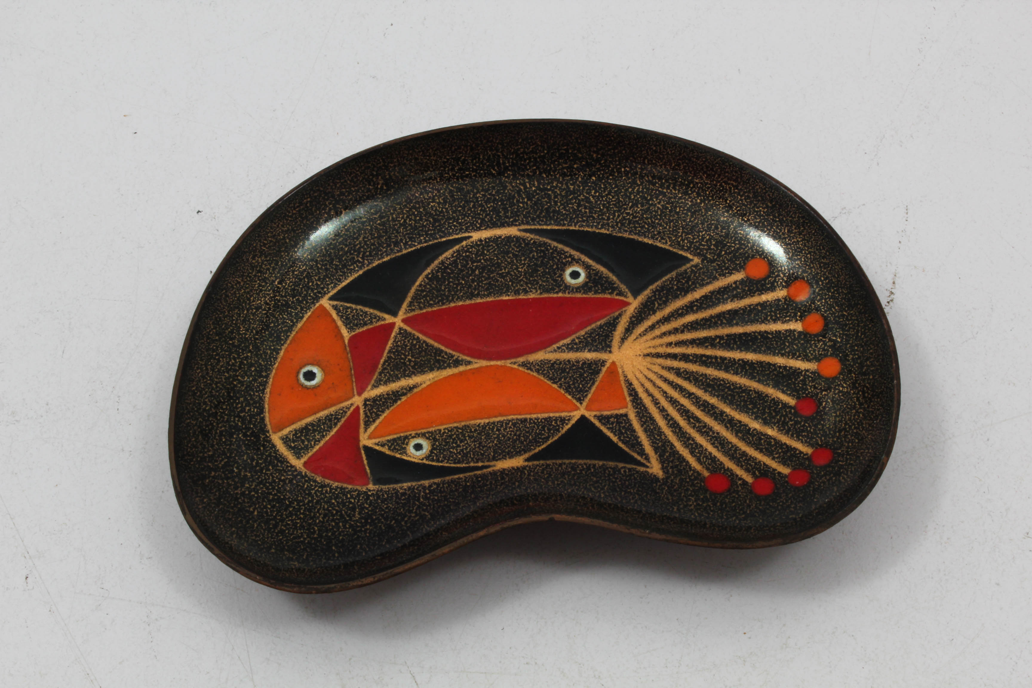 Three Mid Century Miguel Pineda Enamel on Copper Dishes