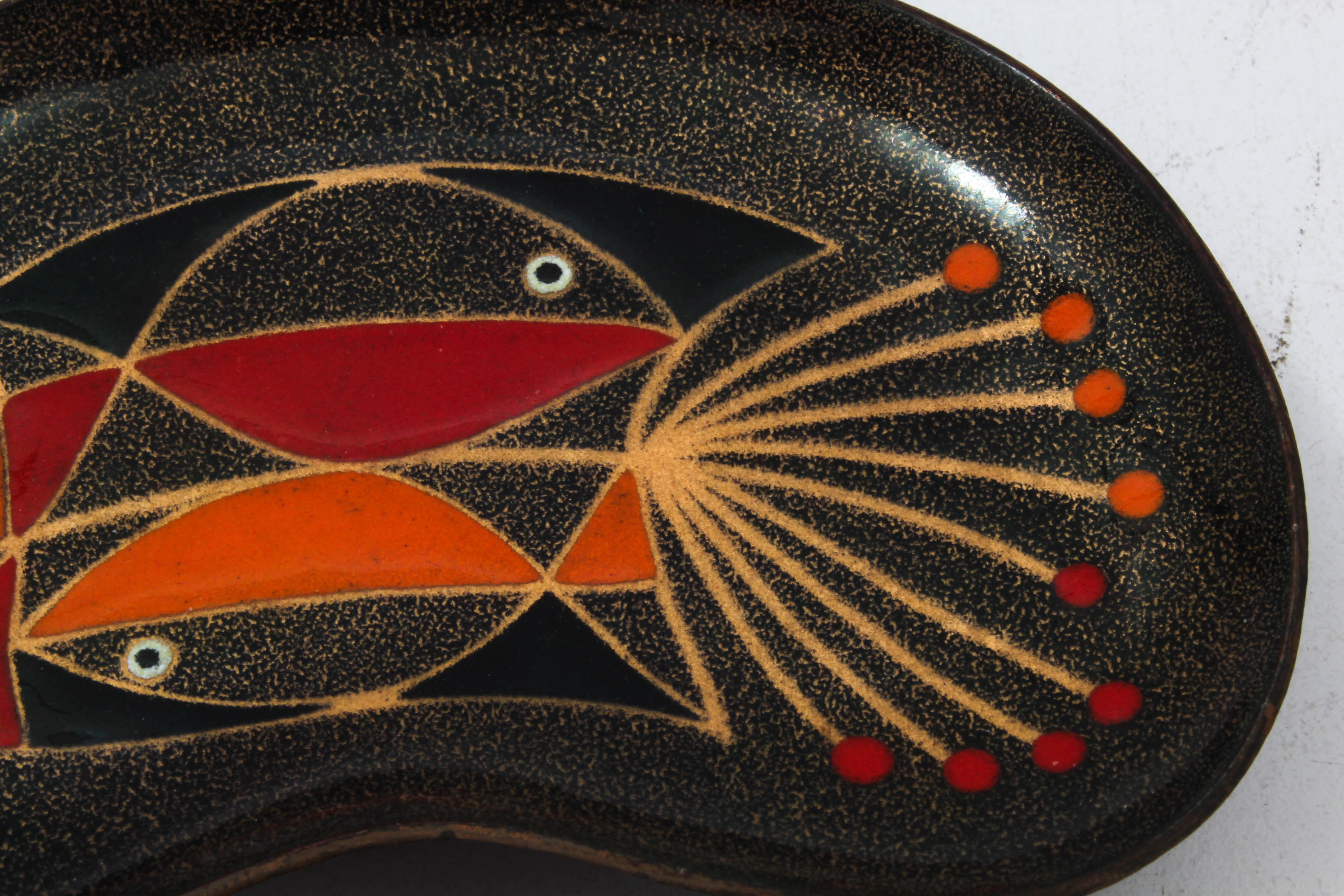 Three Mid Century Miguel Pineda Enamel on Copper Dishes