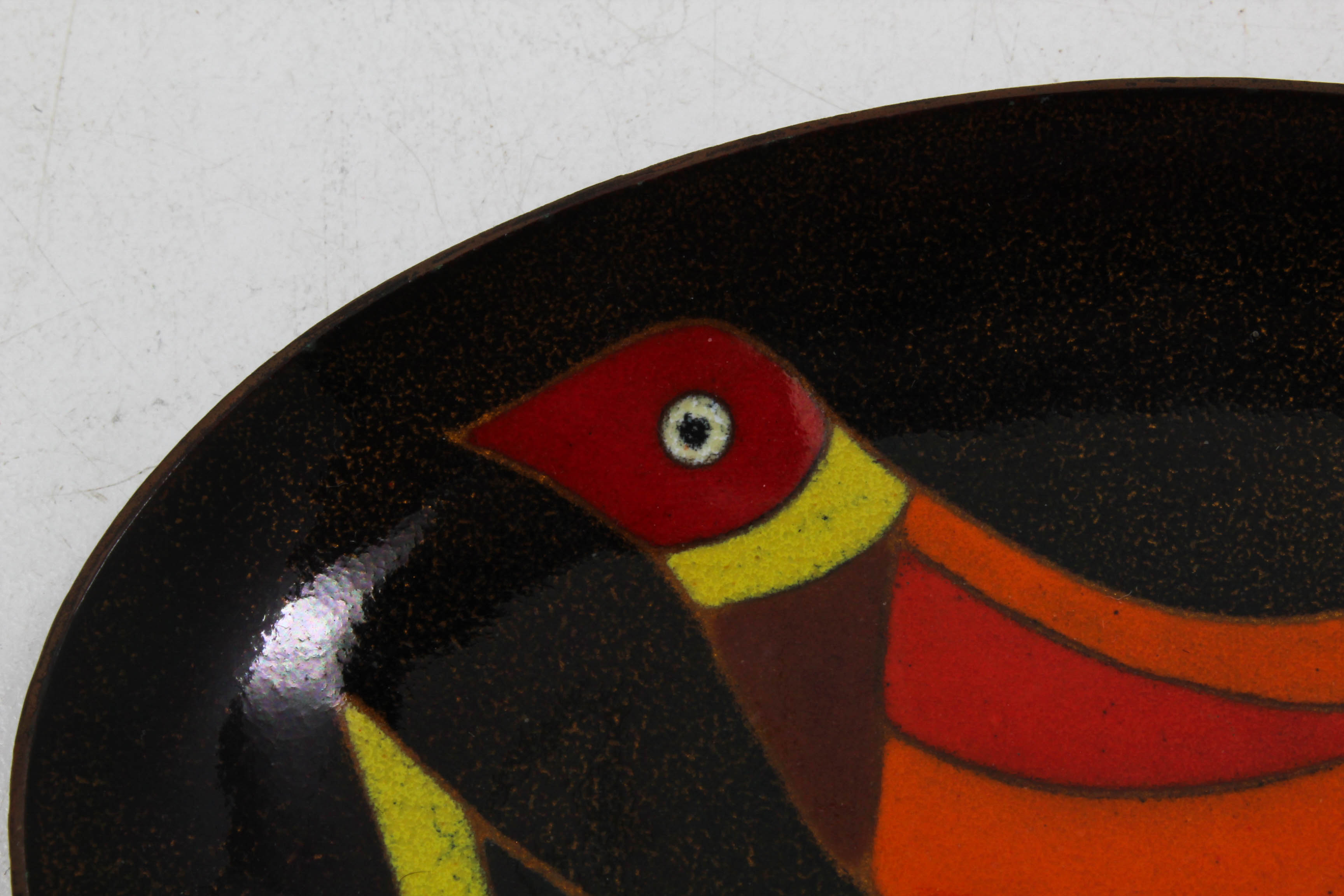 Three Mid Century Miguel Pineda Enamel on Copper Dishes