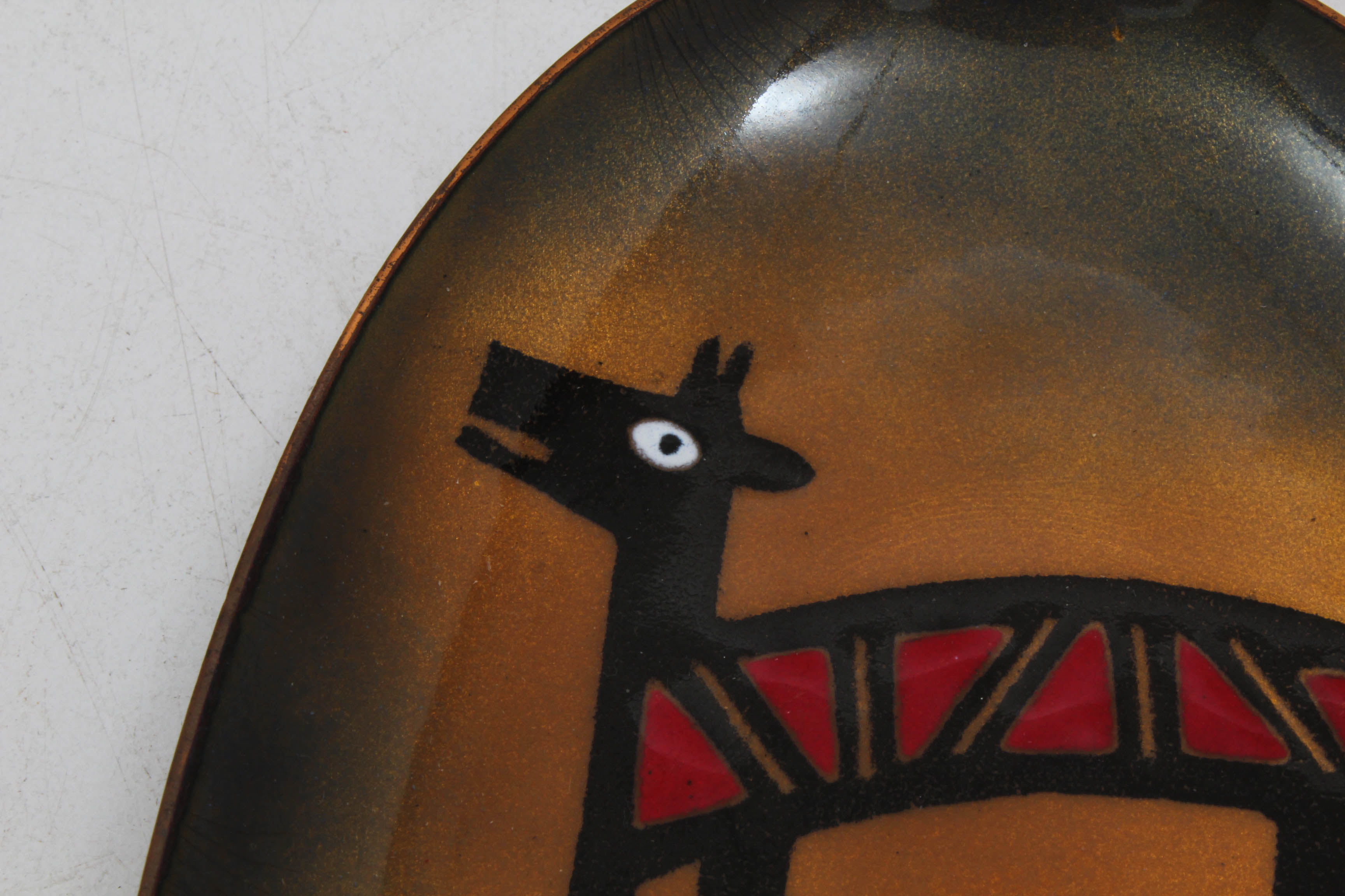 Three Mid Century Miguel Pineda Enamel on Copper Dishes