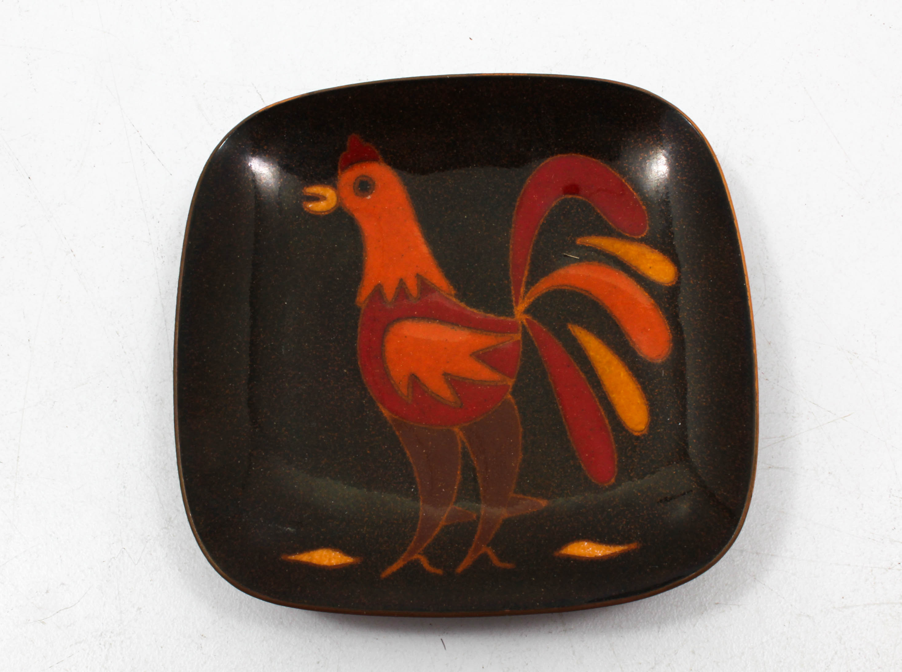 Three Mid Century Miguel Pineda Enamel on Copper Trinket Dishes